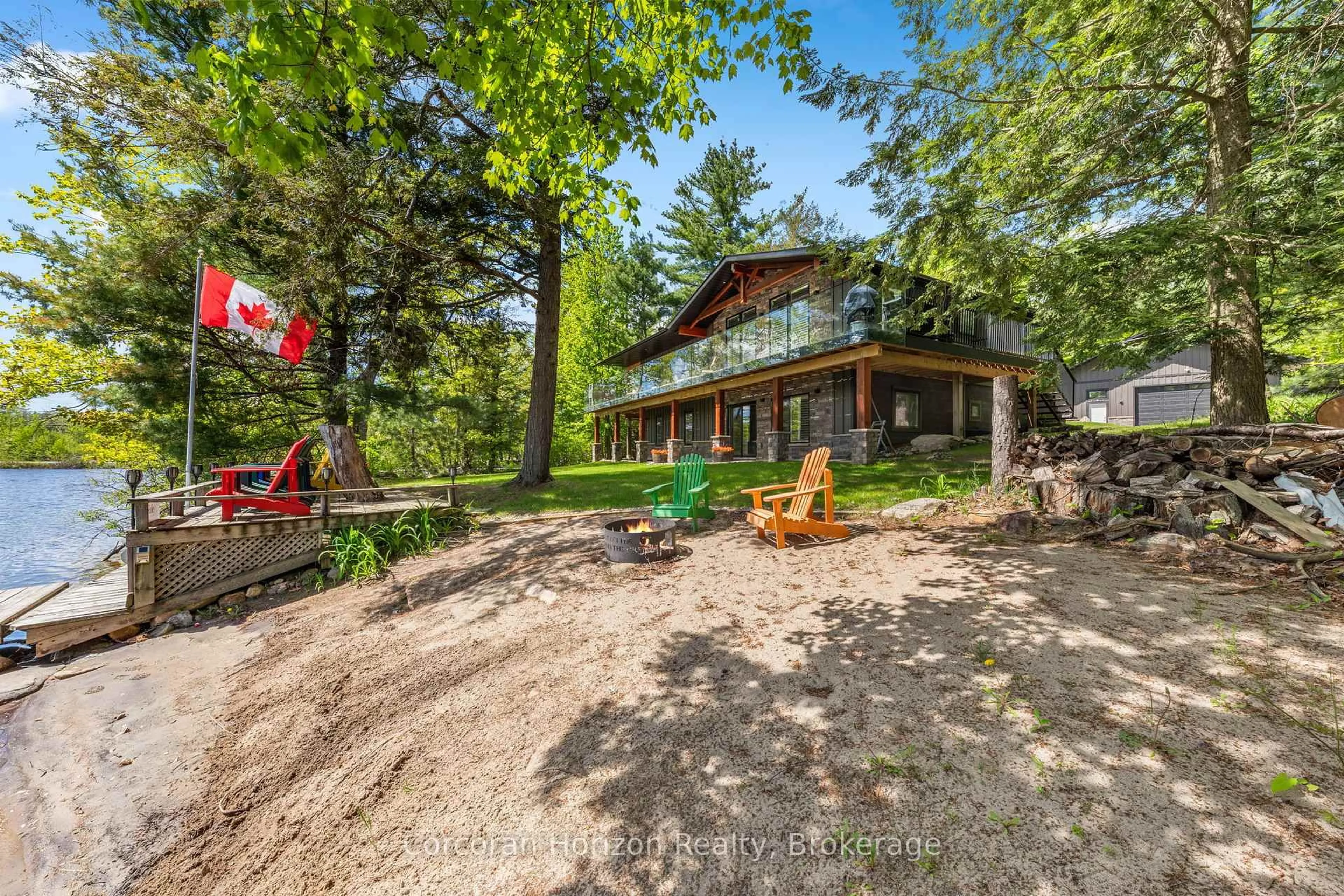 A pic from outside/outdoor area/front of a property/back of a property/a pic from drone, unknown for 78 Stewart Lake Rd, Georgian Bay Ontario P0C 1H0