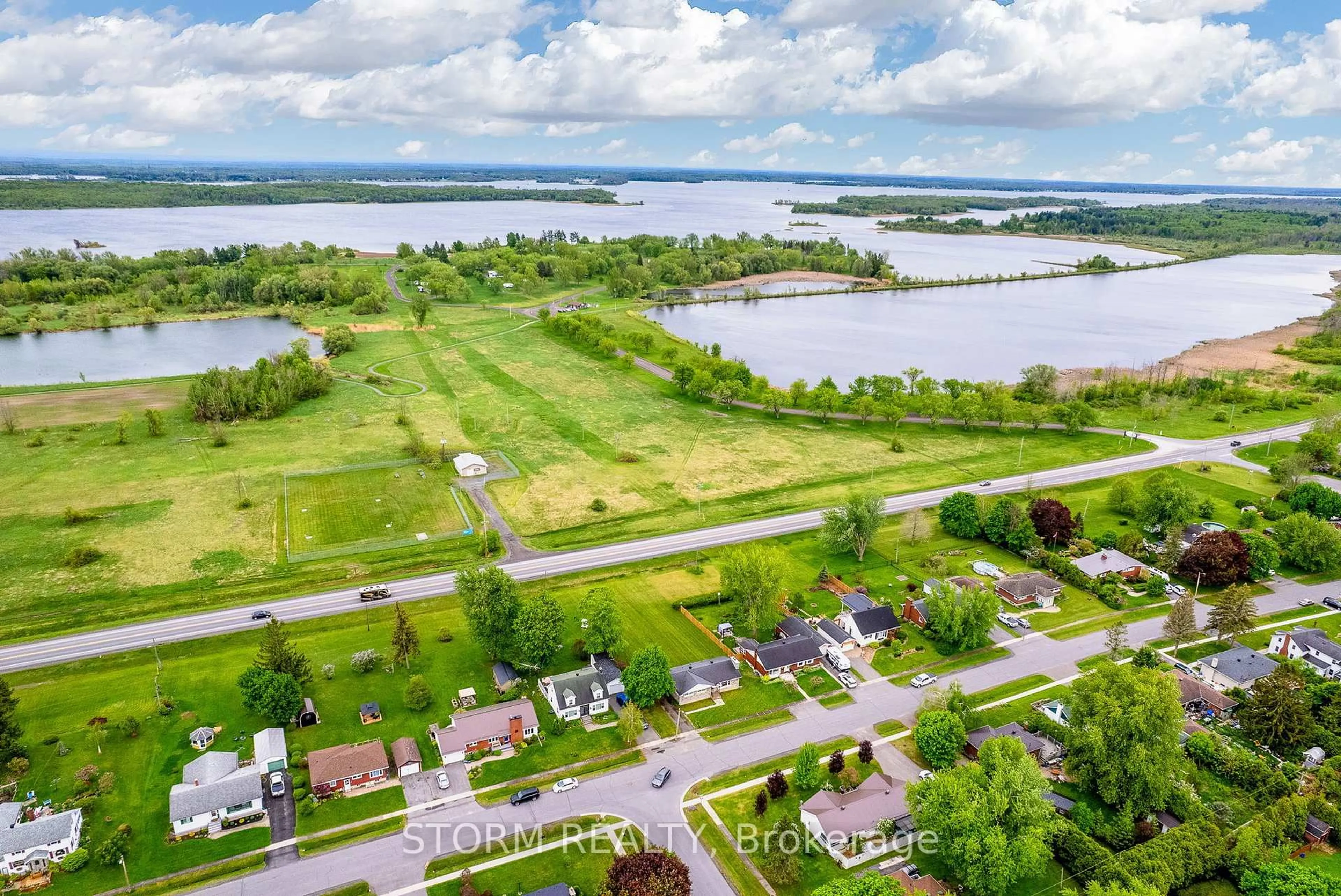 A pic from outside/outdoor area/front of a property/back of a property/a pic from drone, water/lake/river/ocean view for 44 St Lawrence St, South Stormont Ontario K0C 1M0