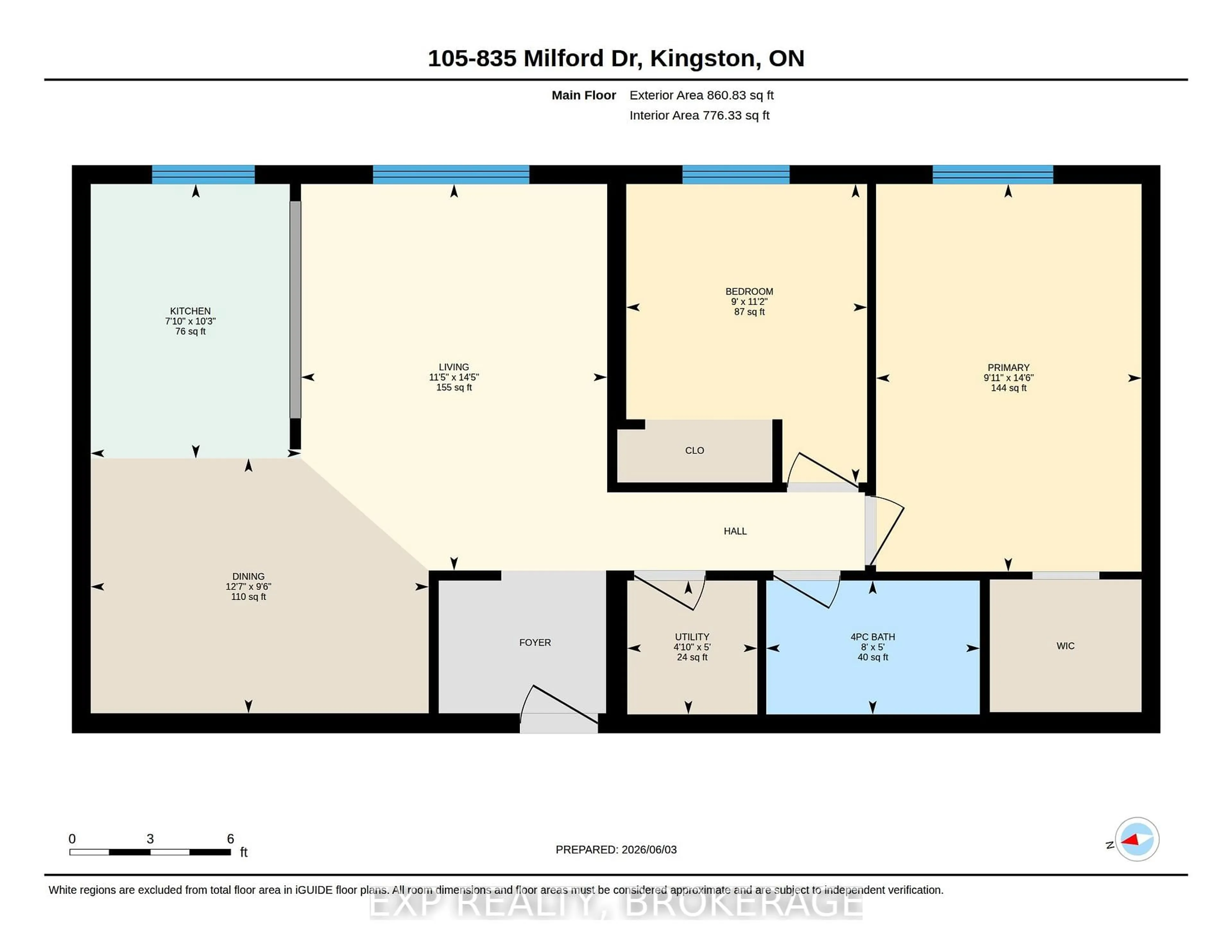 Floor plan for 835 MILFORD Dr #105, Kingston Ontario K7P 1A7