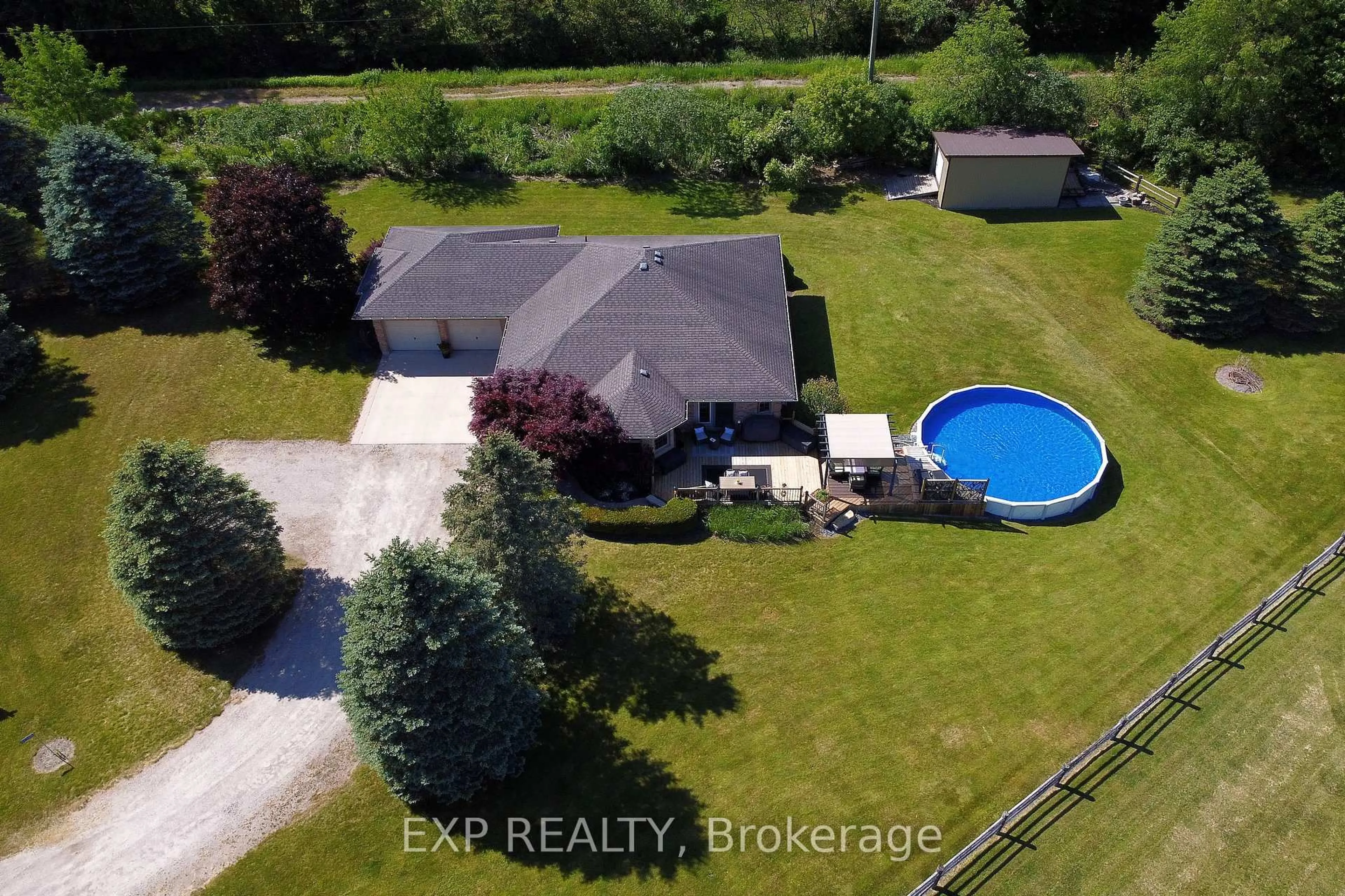A pic from outside/outdoor area/front of a property/back of a property/a pic from drone, water/lake/river/ocean view for 57186 Eden Line, Bayham Ontario N0J 1H0