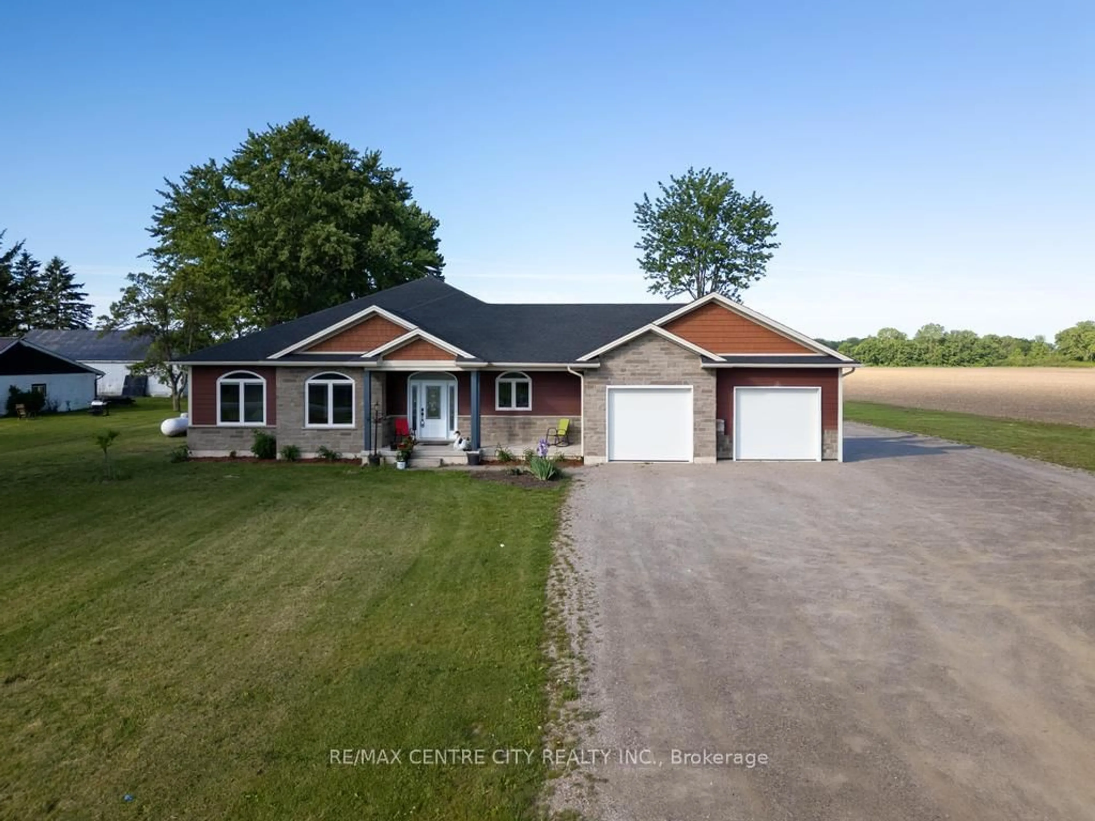 A pic from outside/outdoor area/front of a property/back of a property/a pic from drone, street for 22273 Pratt Siding Rd, Southwest Middlesex Ontario N0L 1M0
