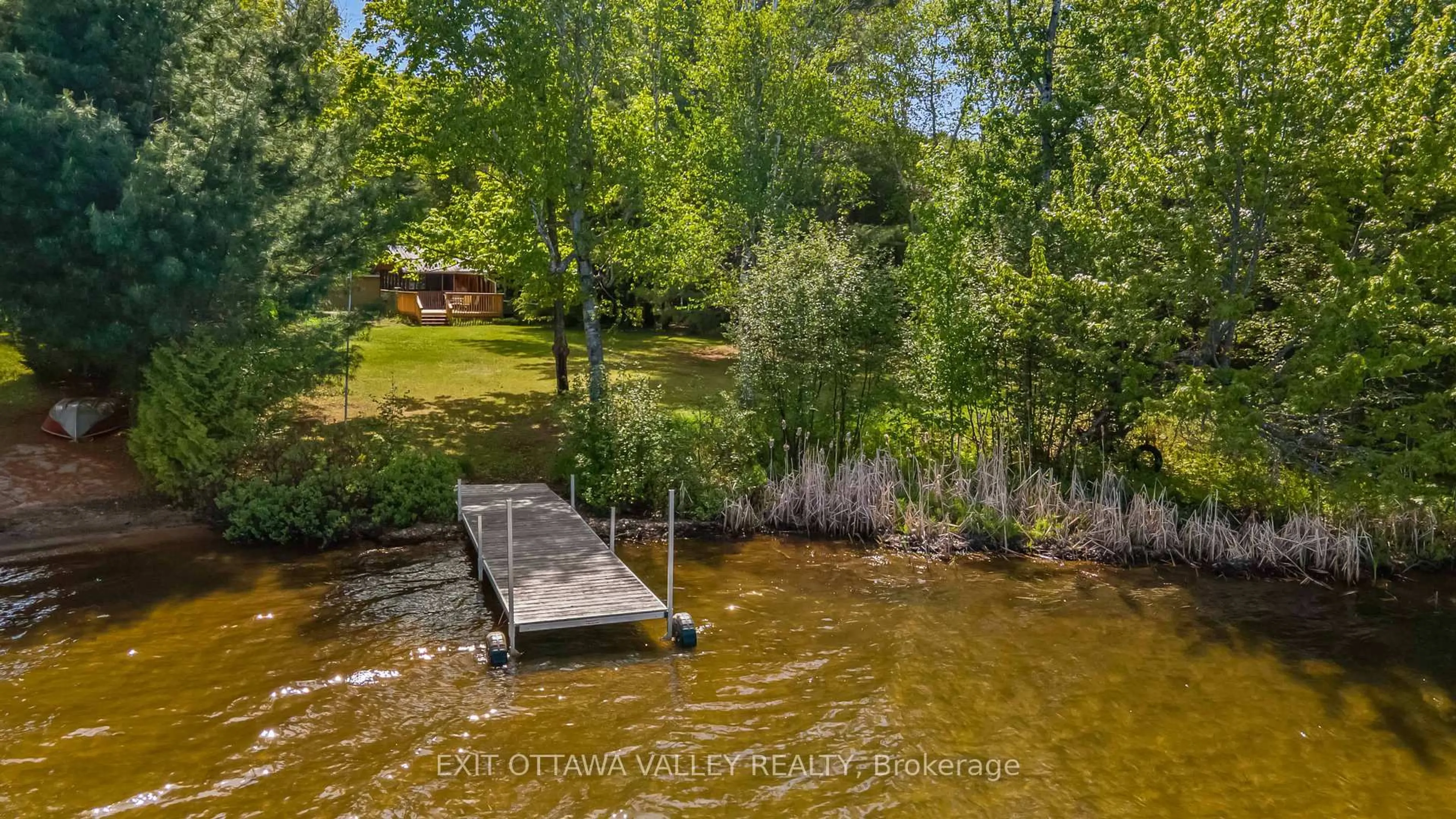 A pic from outside/outdoor area/front of a property/back of a property/a pic from drone, water/lake/river/ocean view for 112 Arbor Vitae Rd, Barry's Bay Ontario K0J 1B0