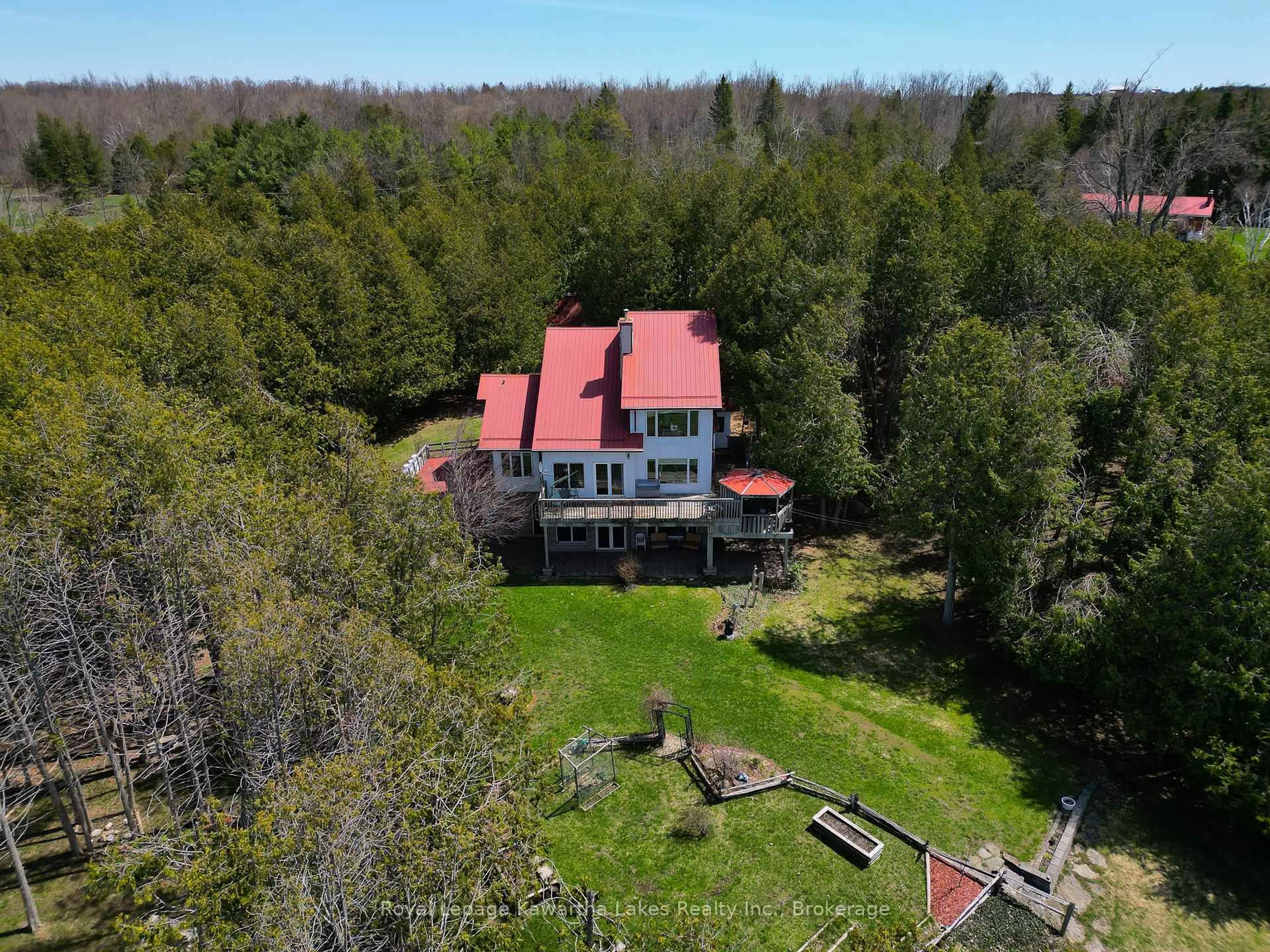 A pic from outside/outdoor area/front of a property/back of a property/a pic from drone, water/lake/river/ocean view for 153 Pleasant Point Rd, Kawartha Lakes Ontario K9V 4R6