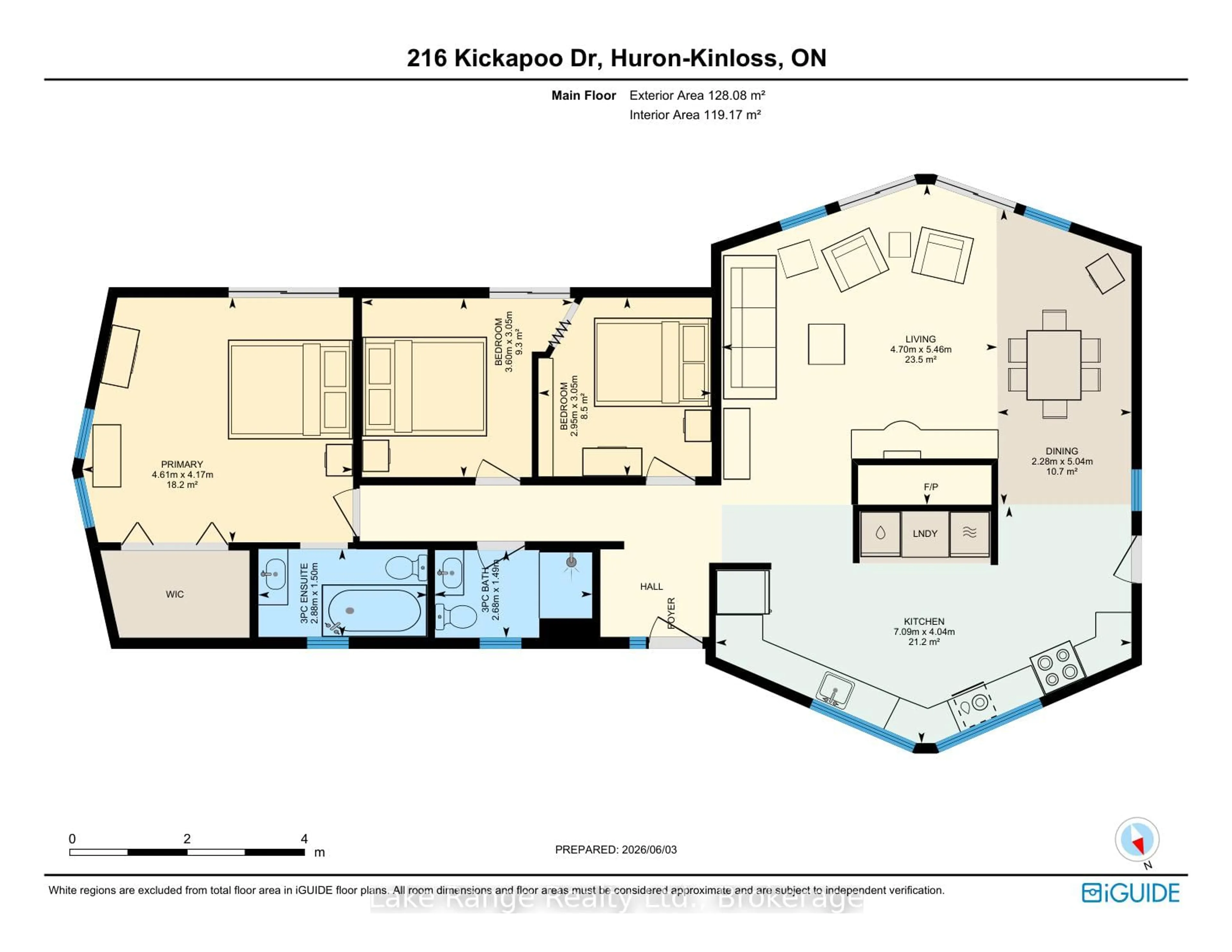 Floor plan for 216 KICKAPOO Dr, Huron-Kinloss Ontario N2Z 2X3