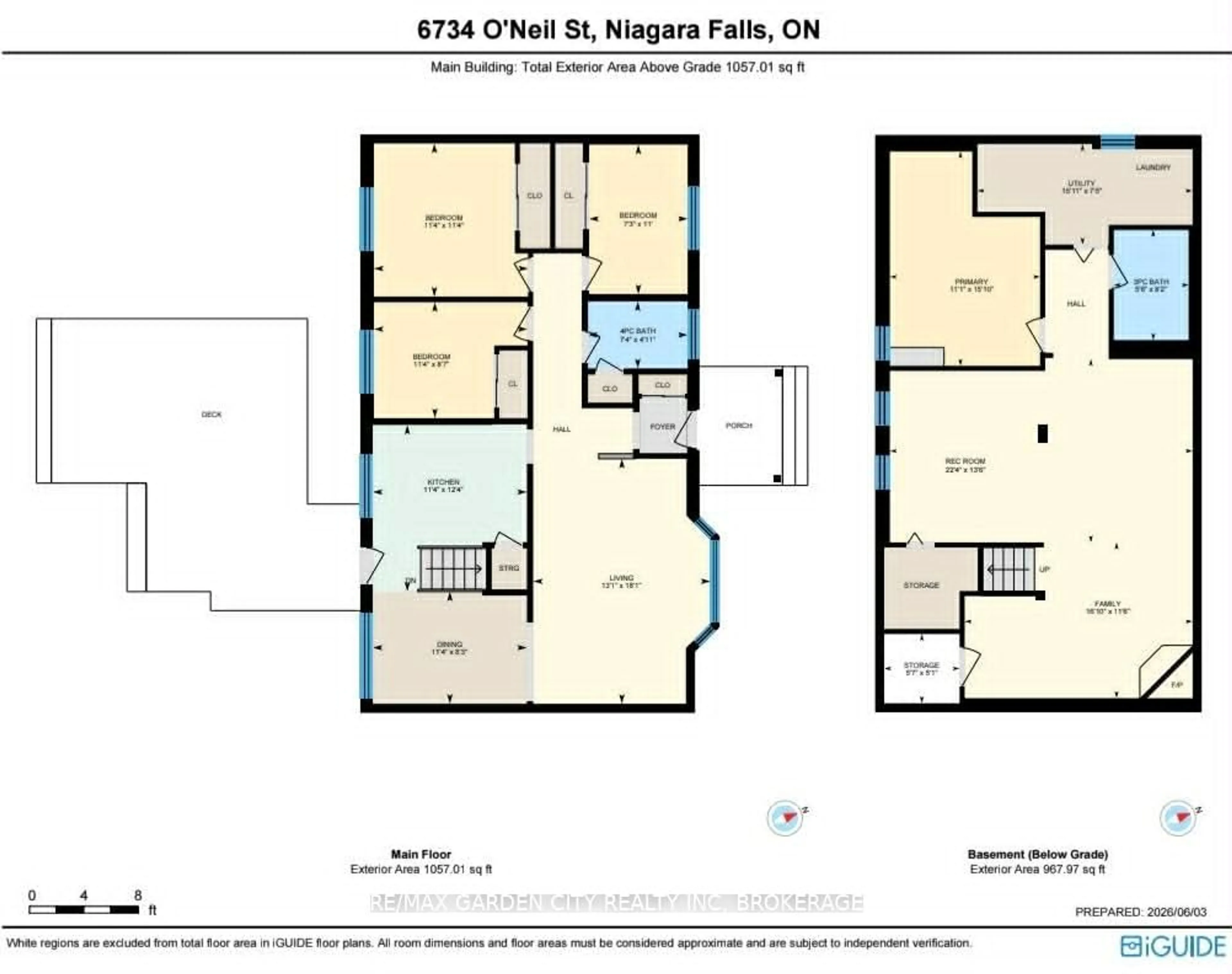 Floor plan for 6734 O'Neil St, Niagara Falls Ontario L2J 1N2