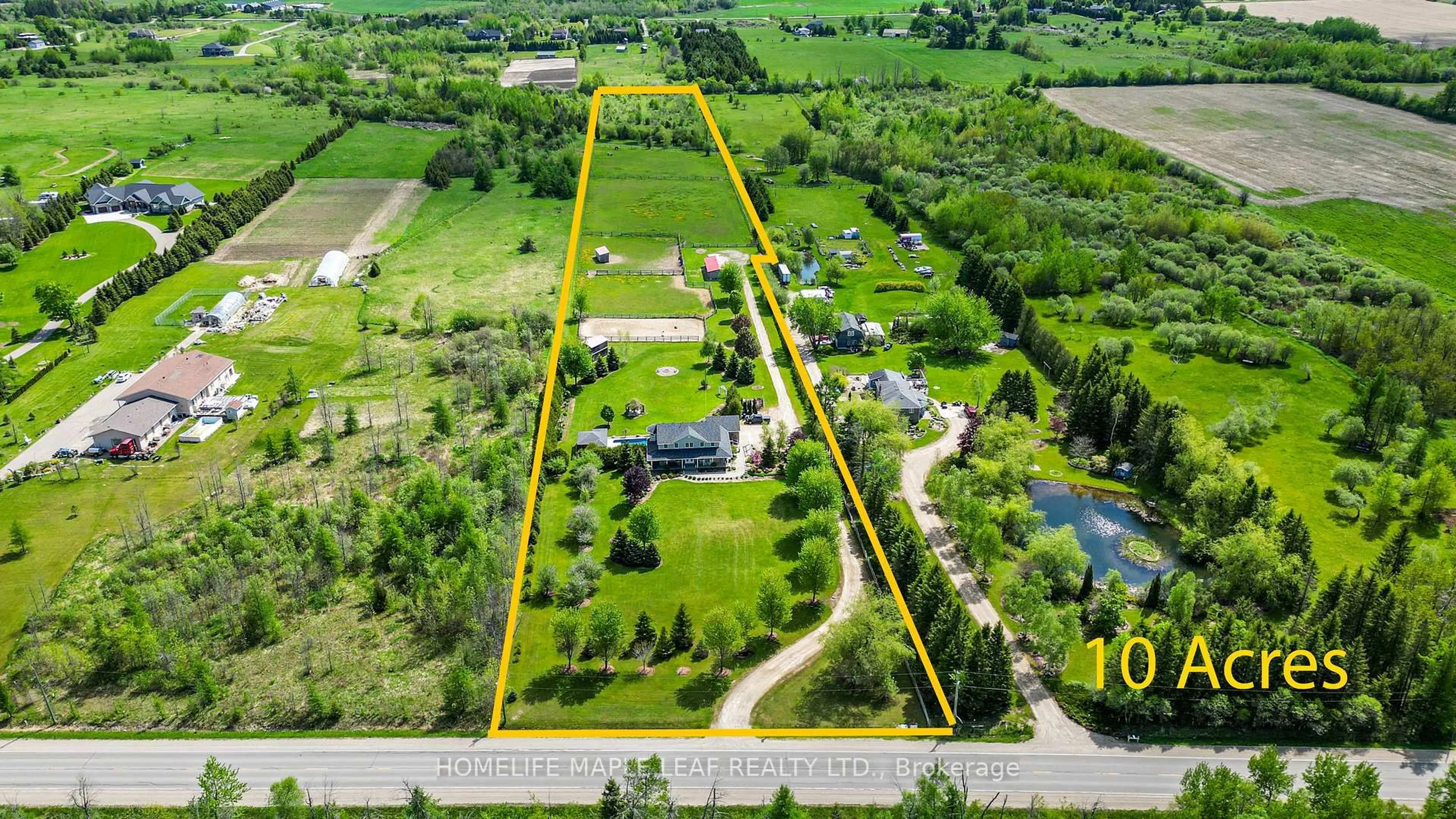 A pic from outside/outdoor area/front of a property/back of a property/a pic from drone, street for 473429 County Road 11, Amaranth Ontario L9W 0R3