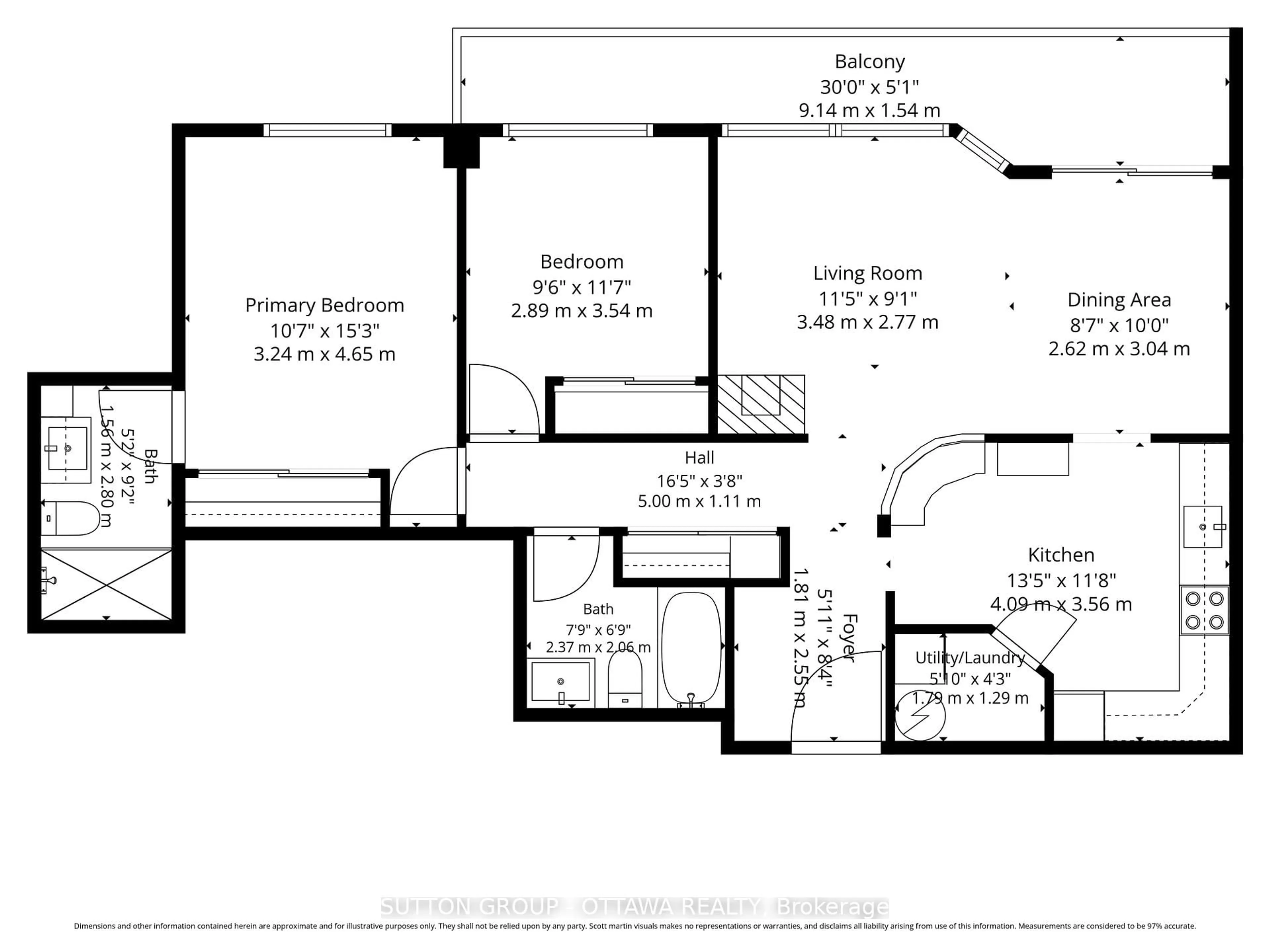 Floor plan for 99 Holland Ave #702, Ottawa Ontario K1Y 0Y1