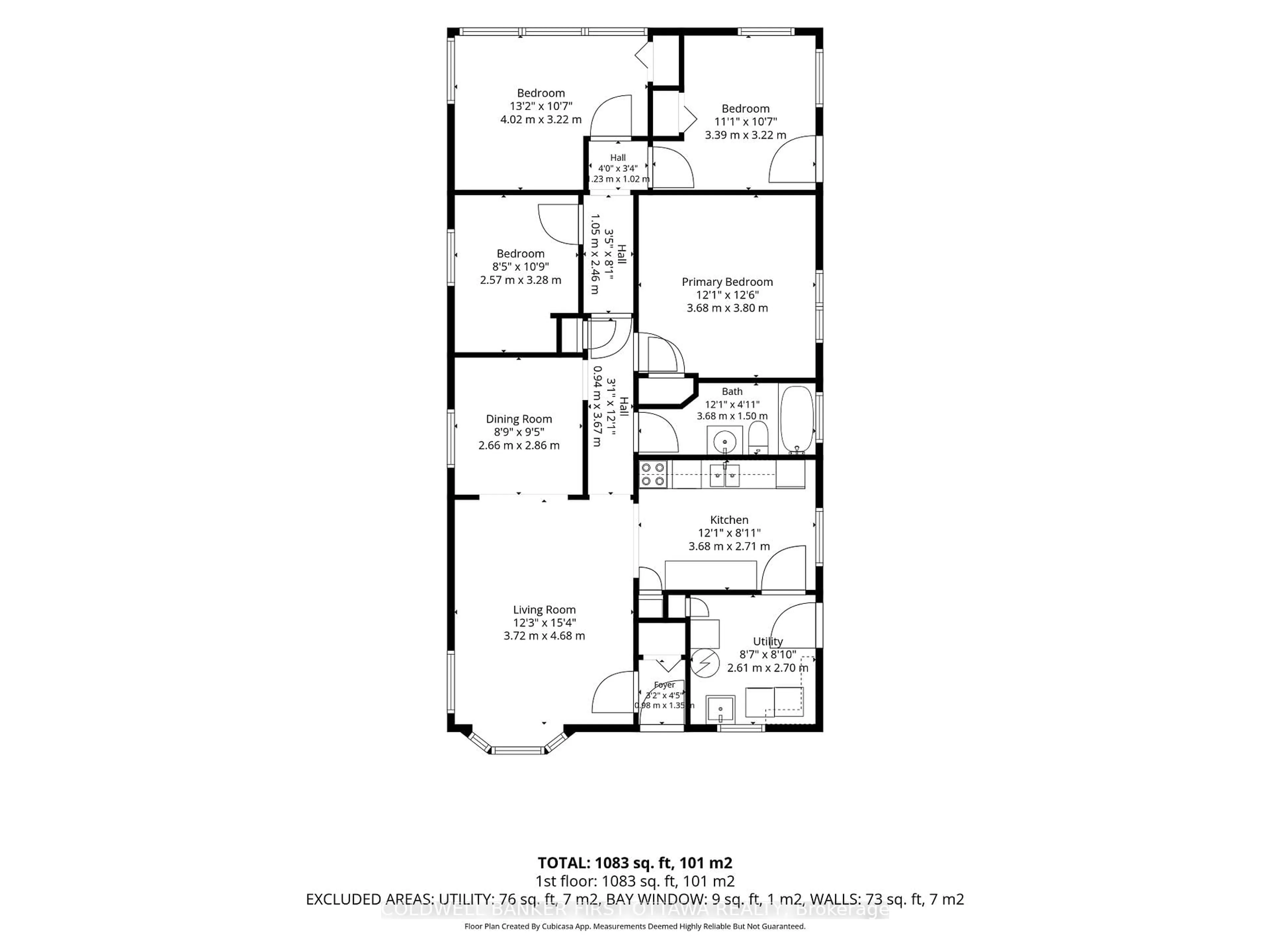Floor plan for 1246 Kitchener Ave, Ottawa Ontario K1V 6W5