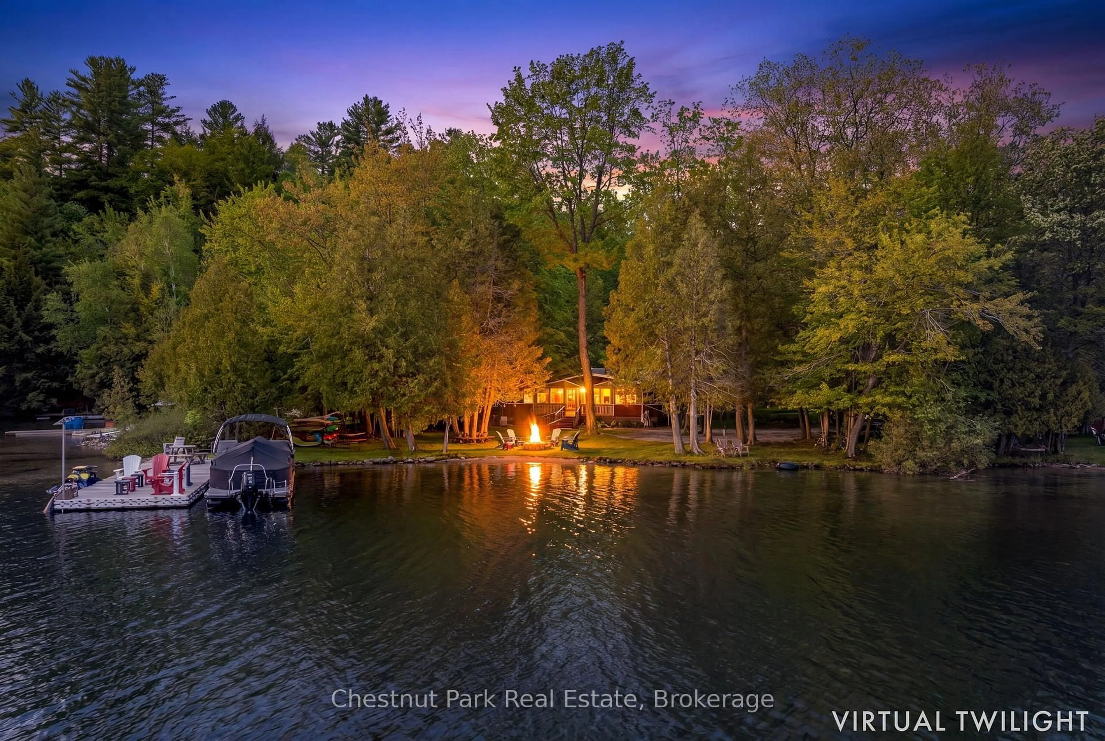 A pic from outside/outdoor area/front of a property/back of a property/a pic from drone, water/lake/river/ocean view for 23 Beaumont Bay Rd, Muskoka Lakes Ontario P0B 1M0