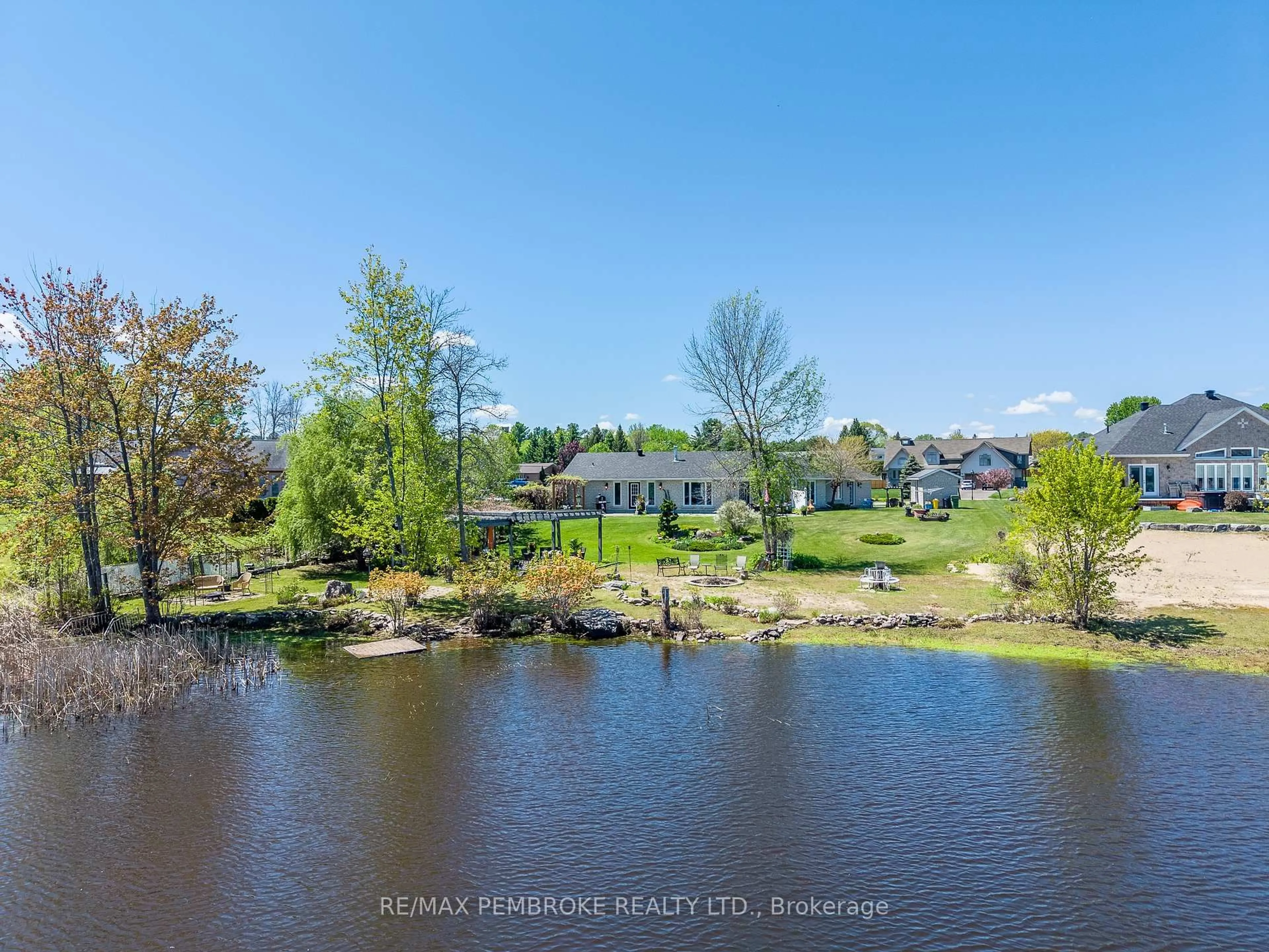 A pic from outside/outdoor area/front of a property/back of a property/a pic from drone, water/lake/river/ocean view for 11 FAIRWAY Dr, Petawawa Ontario K8A 8N2