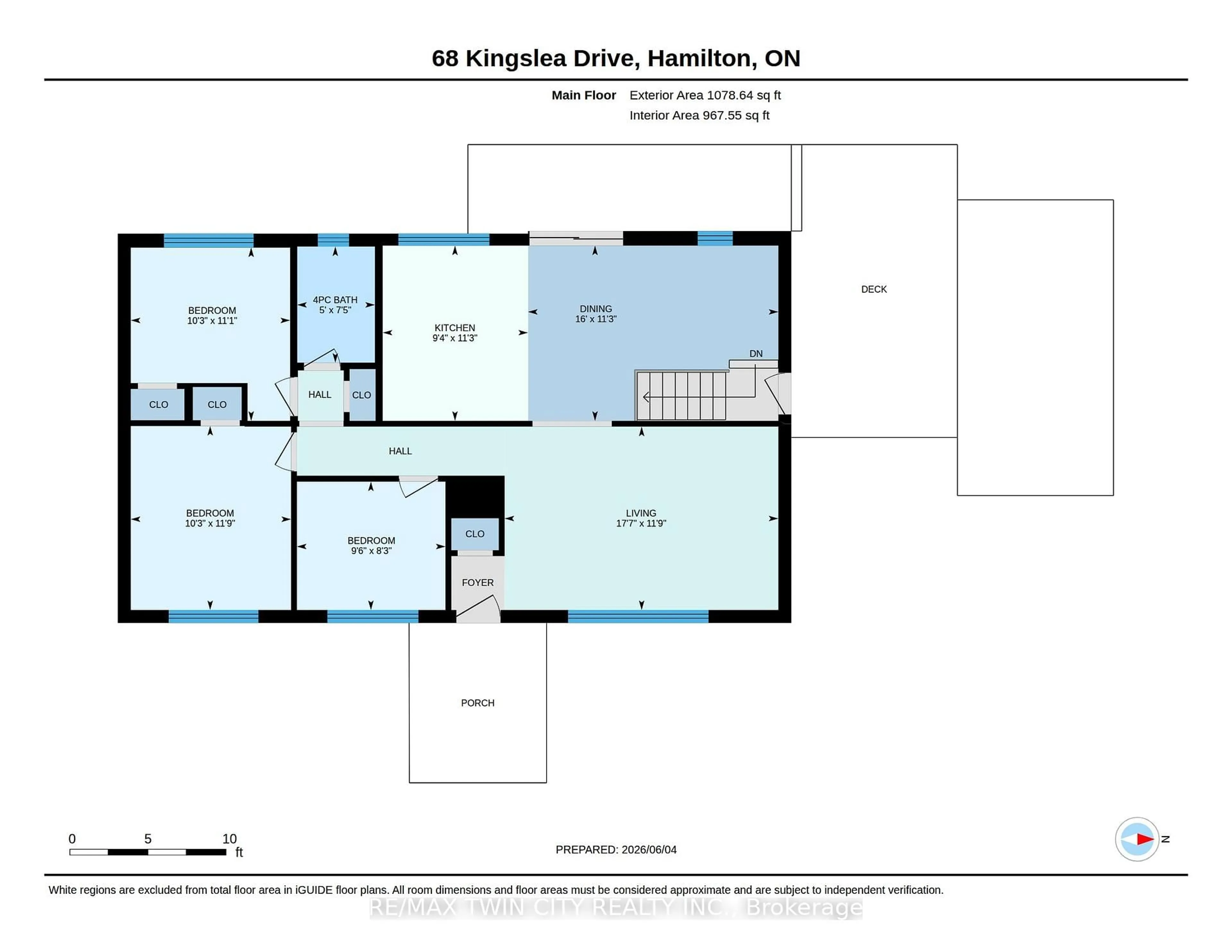 Floor plan for 68 Kingslea Dr, Hamilton Ontario L8T 4A3