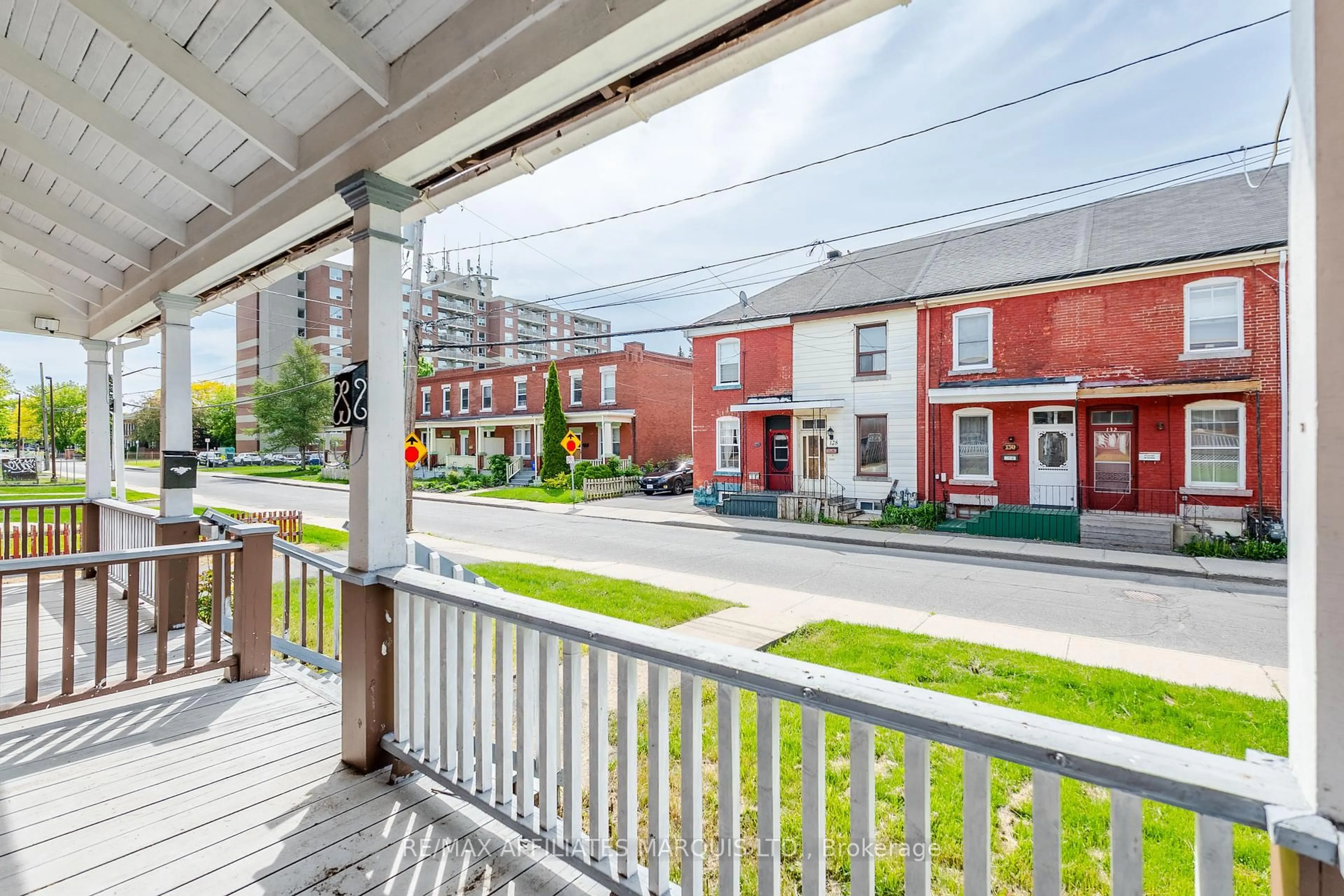 Patio, city buildings view from balcony for 129 First St, Cornwall Ontario K6J 1C2