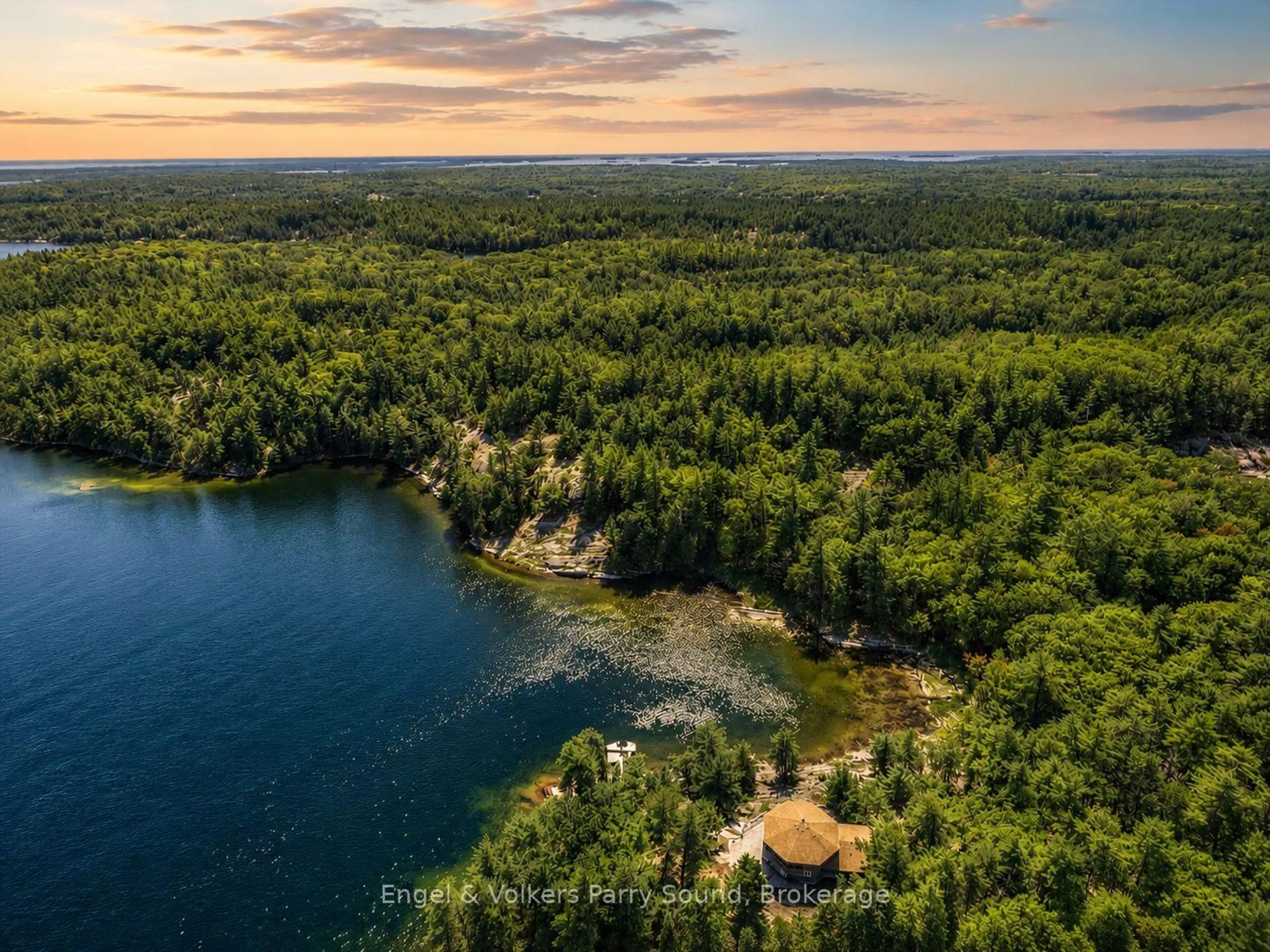 A pic from outside/outdoor area/front of a property/back of a property/a pic from drone, water/lake/river/ocean view for 1, 3, 4 & 5 Loon Bay, Carling Ontario P0G 1G0