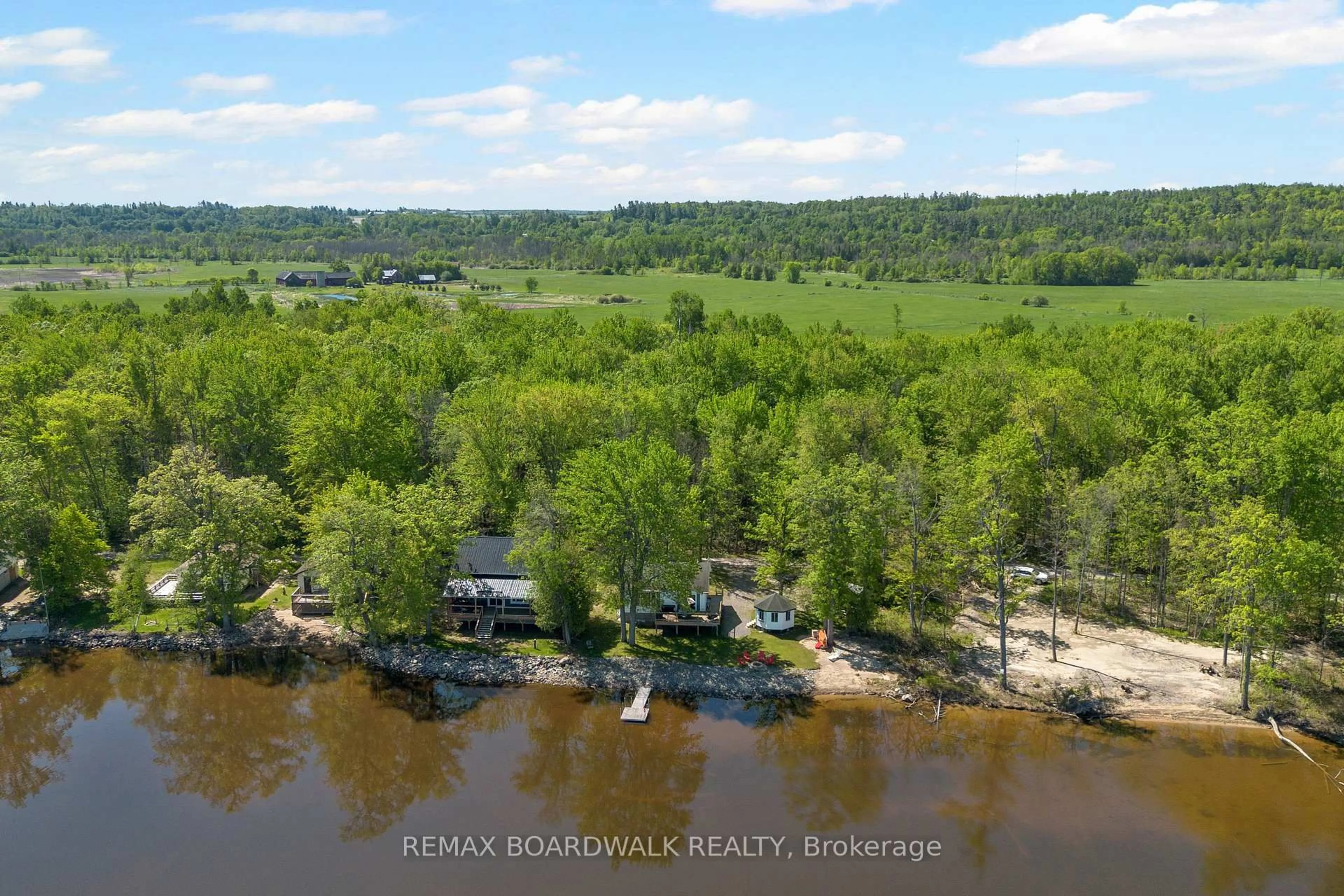 A pic from outside/outdoor area/front of a property/back of a property/a pic from drone, water/lake/river/ocean view for 339 Leavoy Lane, Renfrew Ontario K7V 3Z8