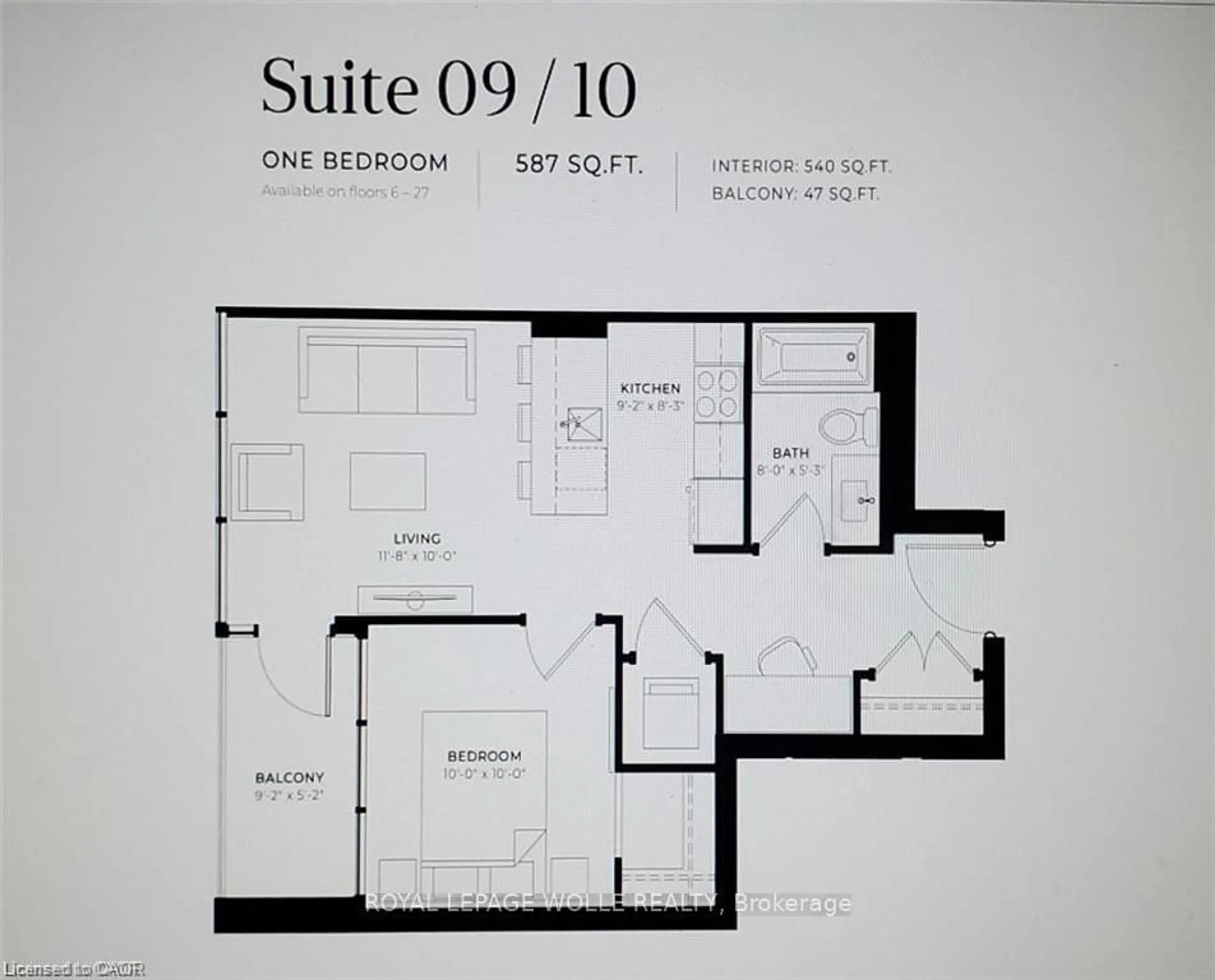 Floor plan for 108 Garment St #1409, Kitchener Ontario N2G 0C3