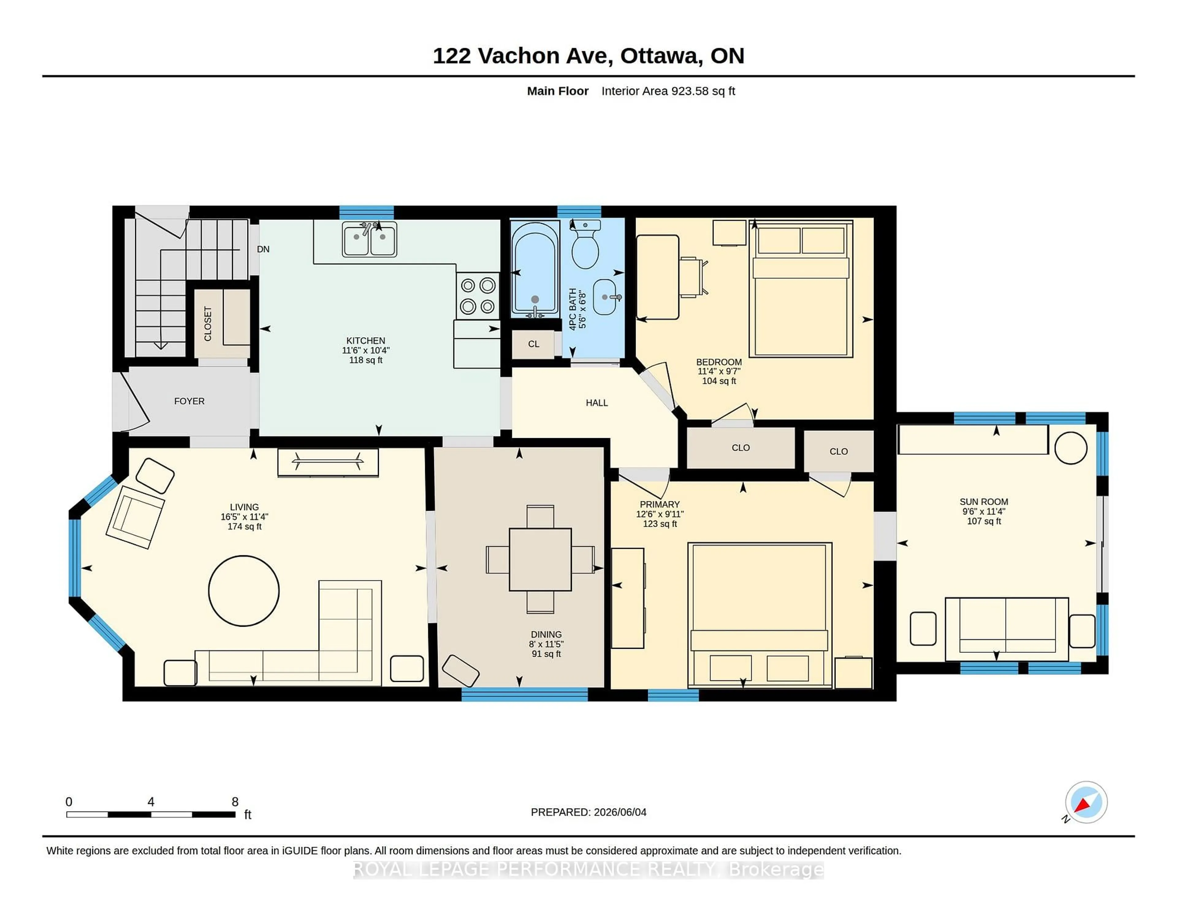 Floor plan for 122 Vachon Ave, Ottawa Ontario K1L 5S8