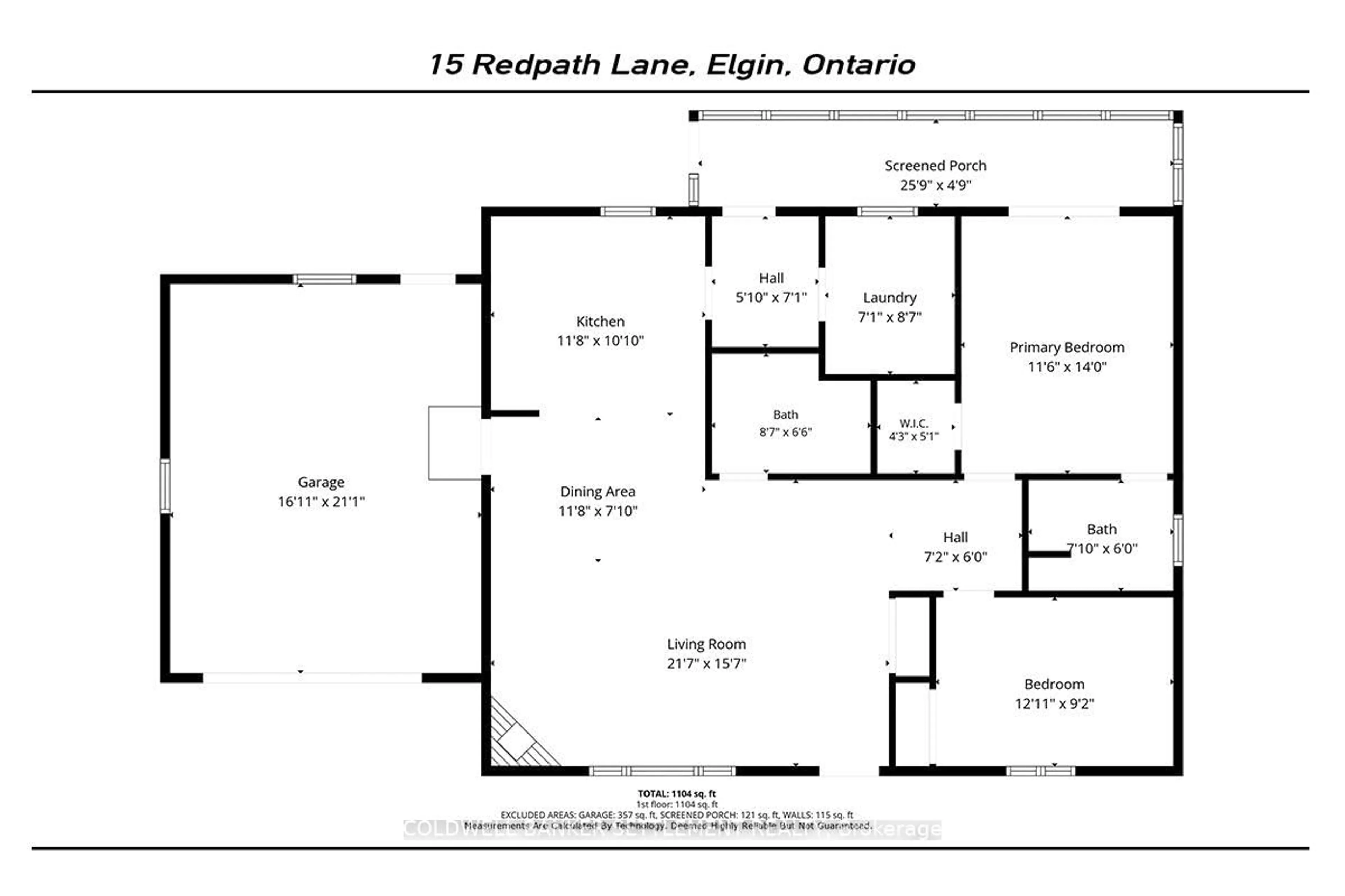 Floor plan for 15 Redpath Lane, Rideau Lakes Ontario K0G 1E0