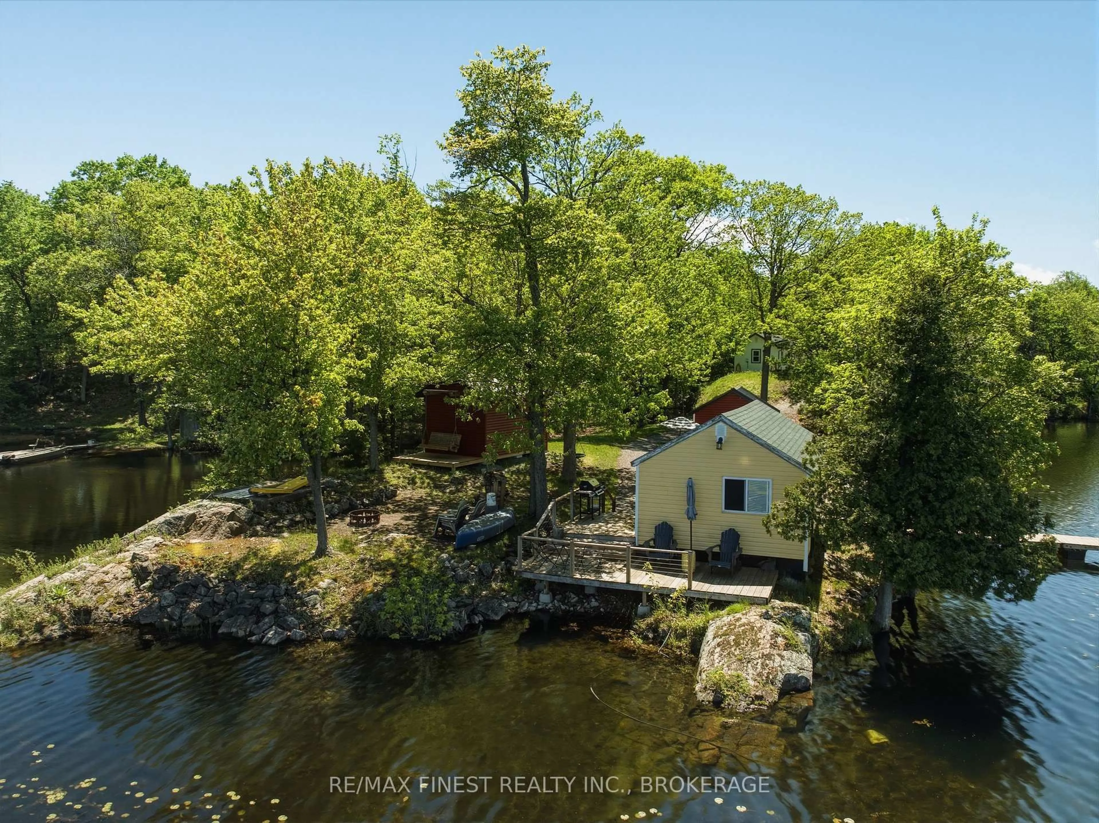 A pic from outside/outdoor area/front of a property/back of a property/a pic from drone, water/lake/river/ocean view for 9010 Perth Rd, Perth Road Ontario K0H 2L0