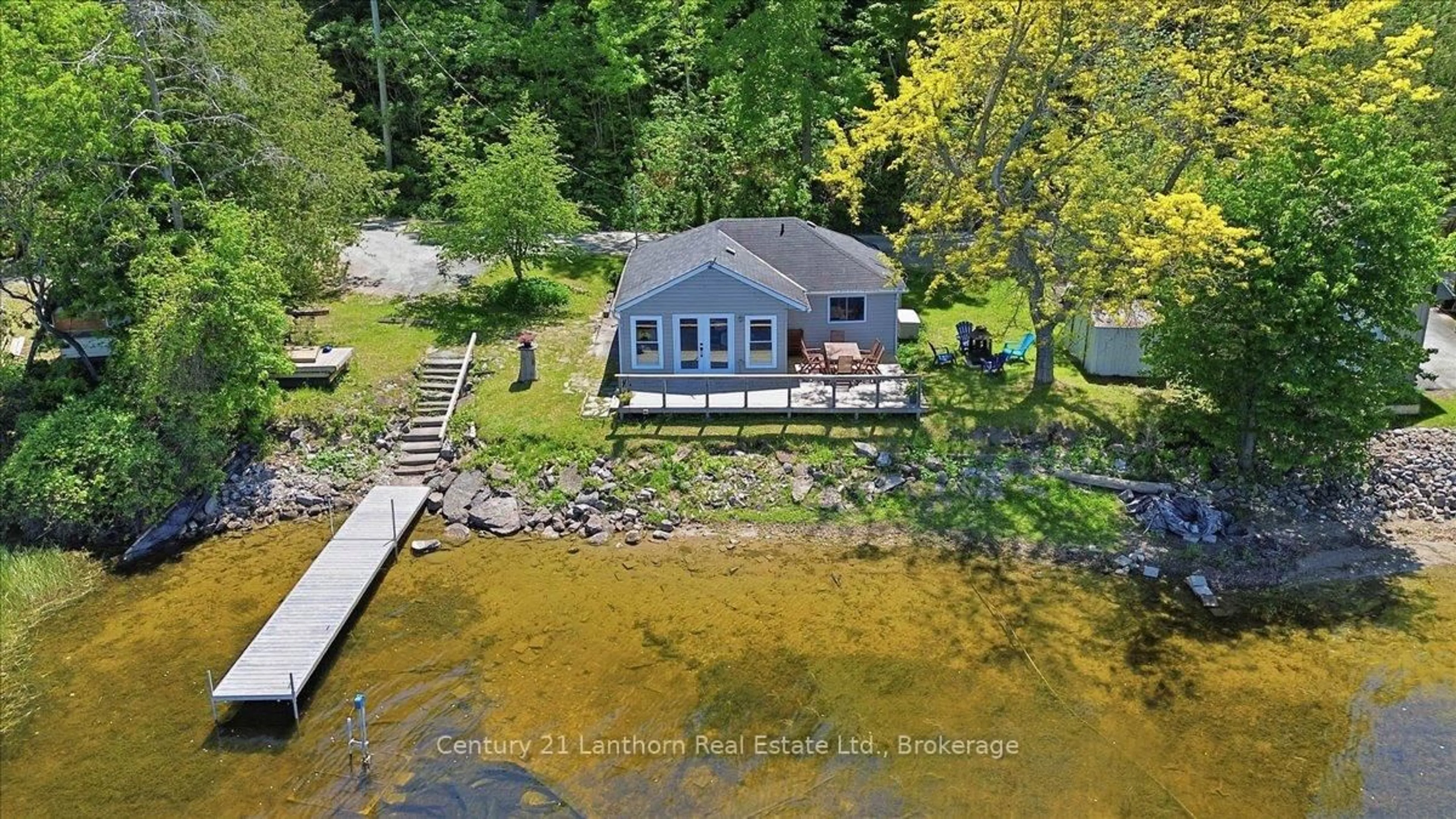A pic from outside/outdoor area/front of a property/back of a property/a pic from drone, water/lake/river/ocean view for 144 Blakely Lane, Madoc Ontario K0K 2K0
