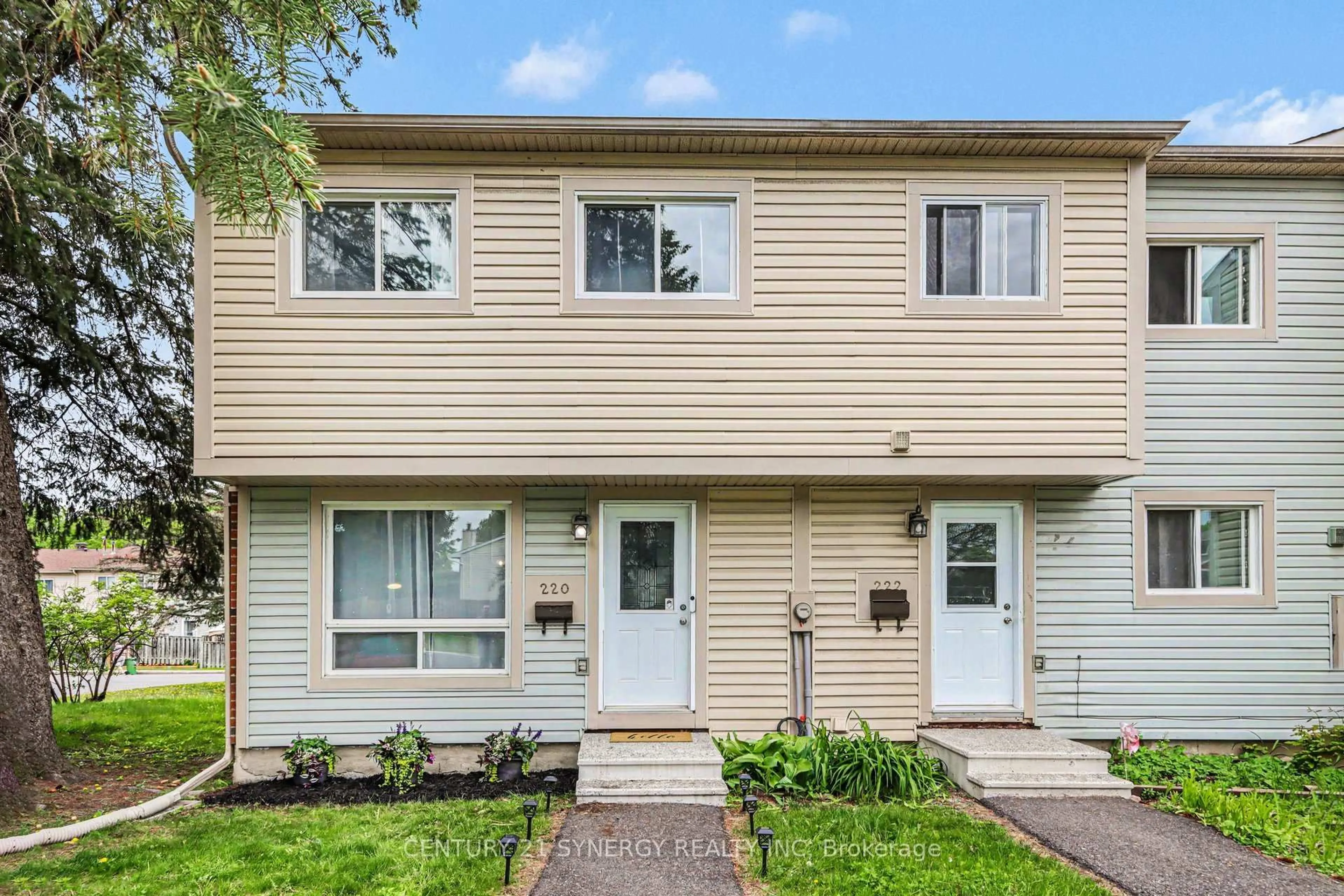Home with vinyl exterior material, street for 220 MILLROAD Way, Orleans Ontario K1E 2C9
