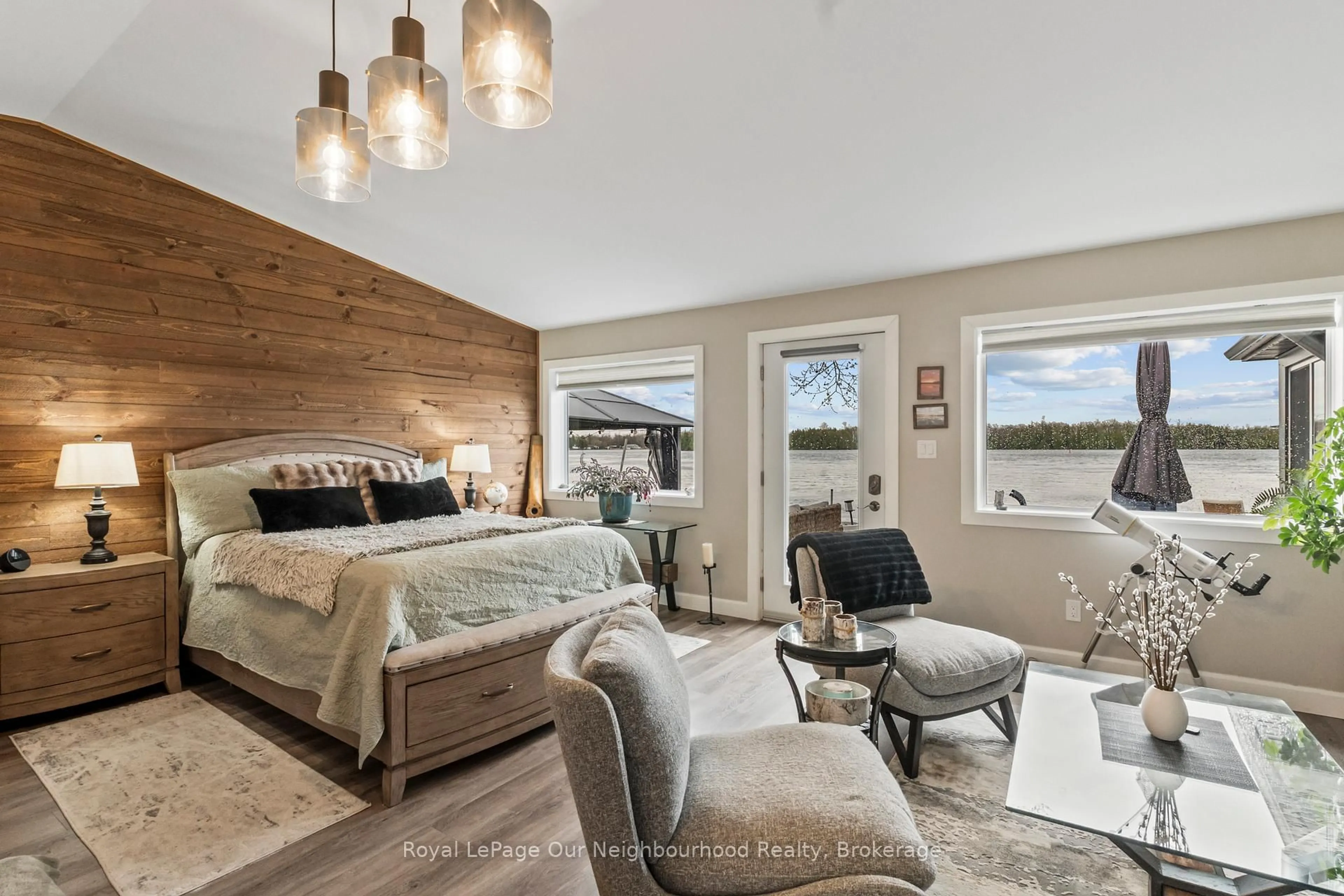 Bedroom with bed, wood/laminate floor for 1000 Garratt Rd #F, Trent Hills Ontario K0L 1Z0