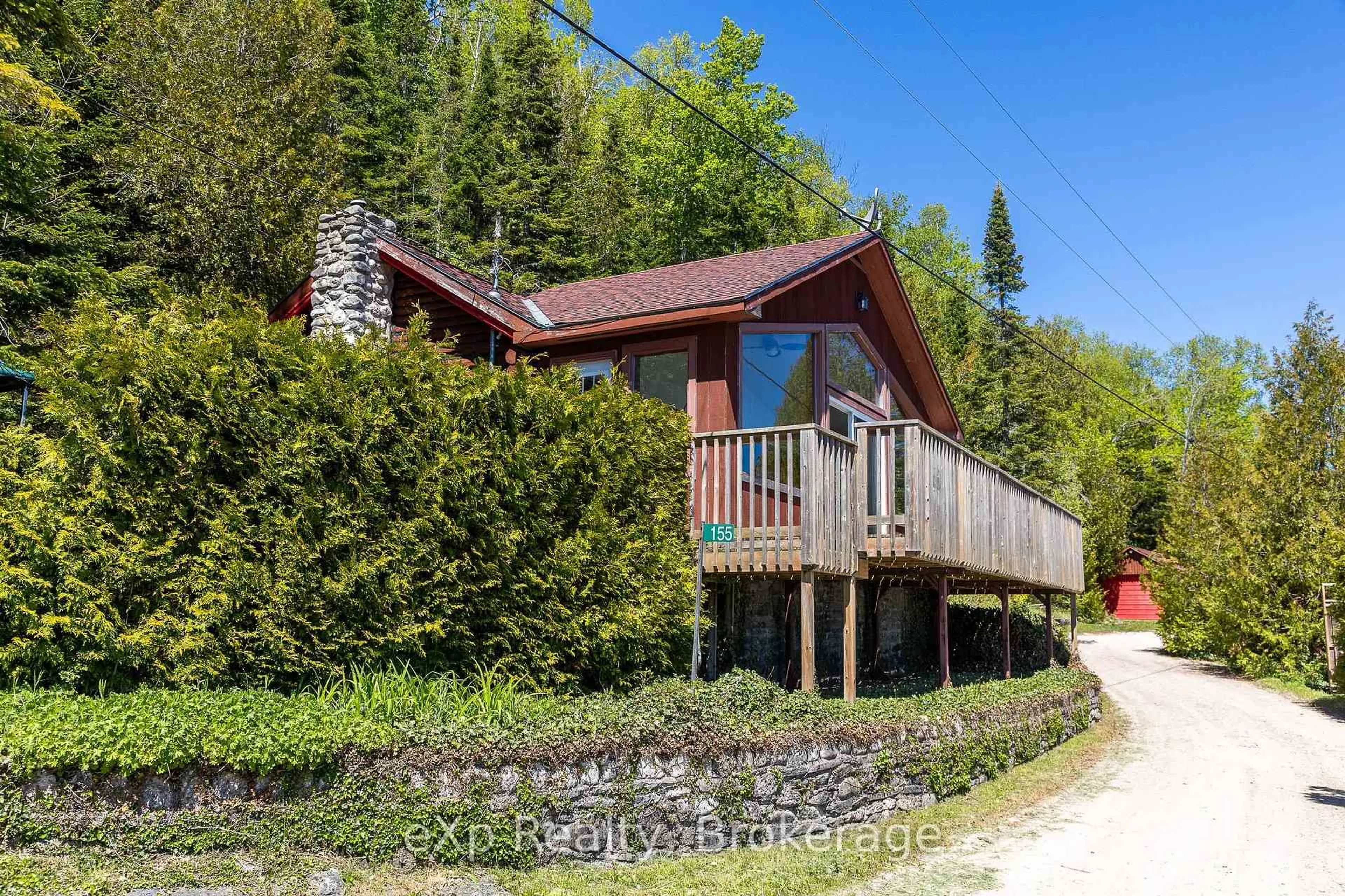 A pic from outside/outdoor area/front of a property/back of a property/a pic from drone, water/lake/river/ocean view for 155 North Shore Rd, Northern Bruce Peninsula Ontario N0H 1W0