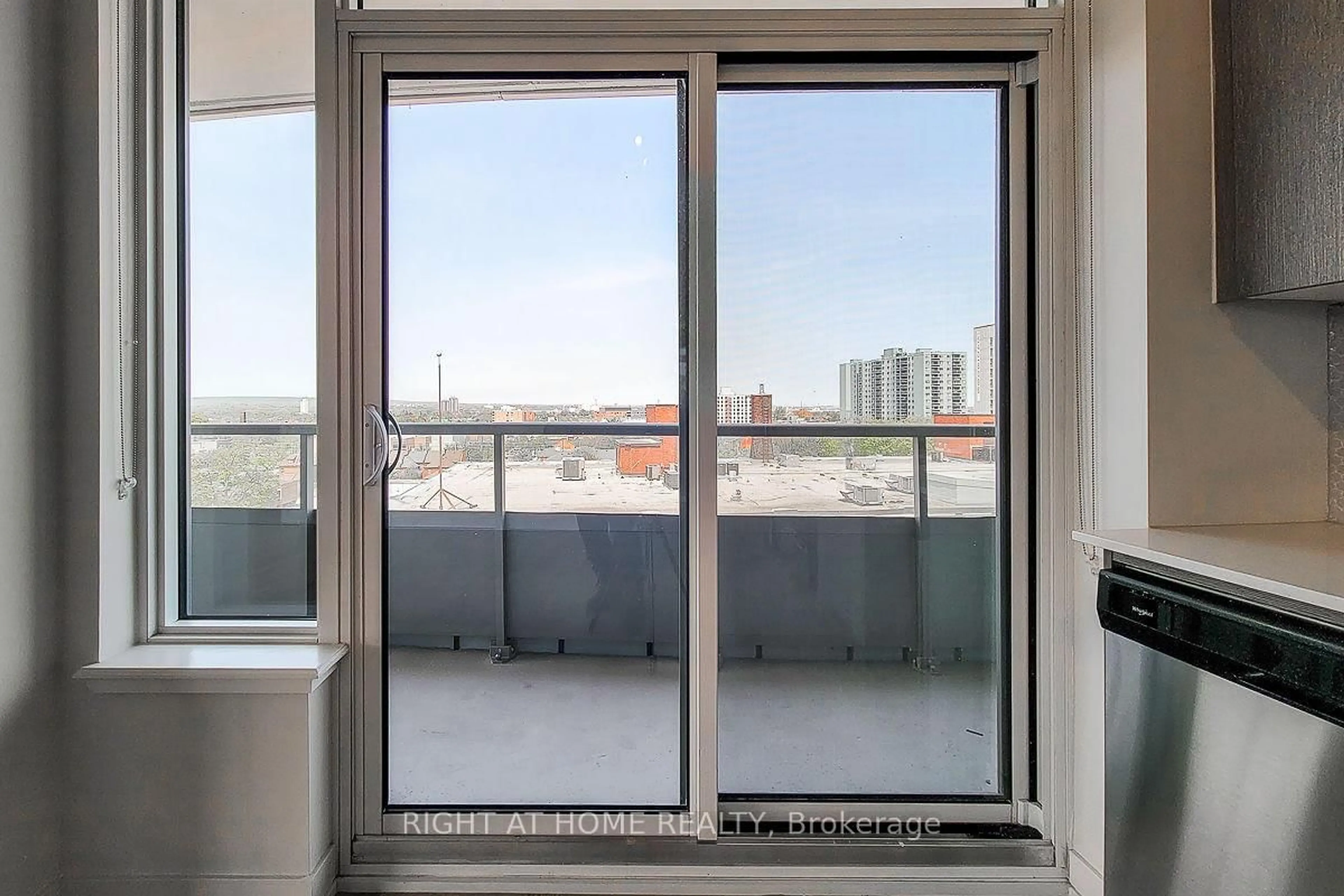 Balcony in the apartment, city buildings view from balcony for 212 King William St #817, Hamilton Ontario L8R 0A6