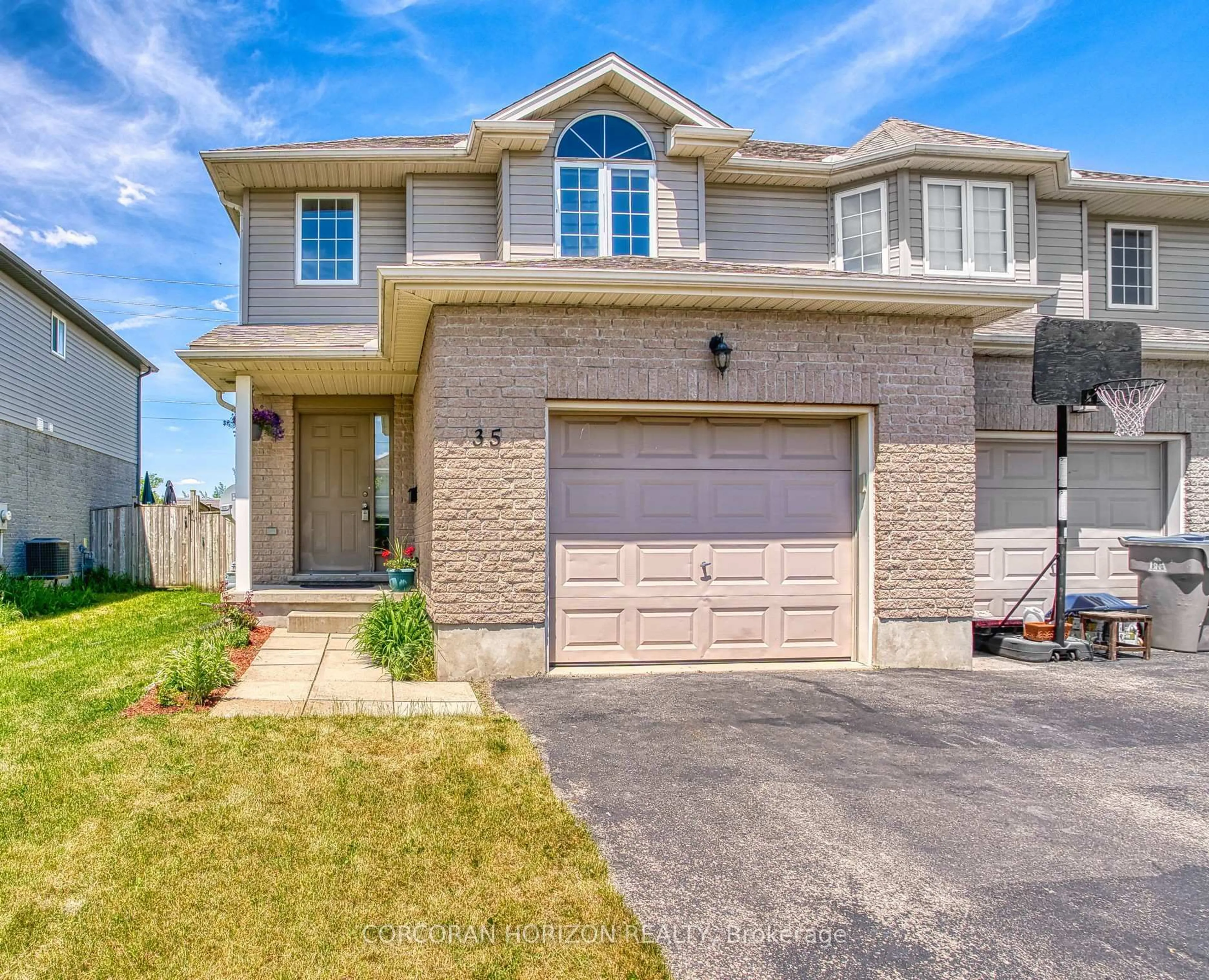 Home with brick exterior material, street for 35 Lady Crt, St. Marys Ontario N4X 1E5