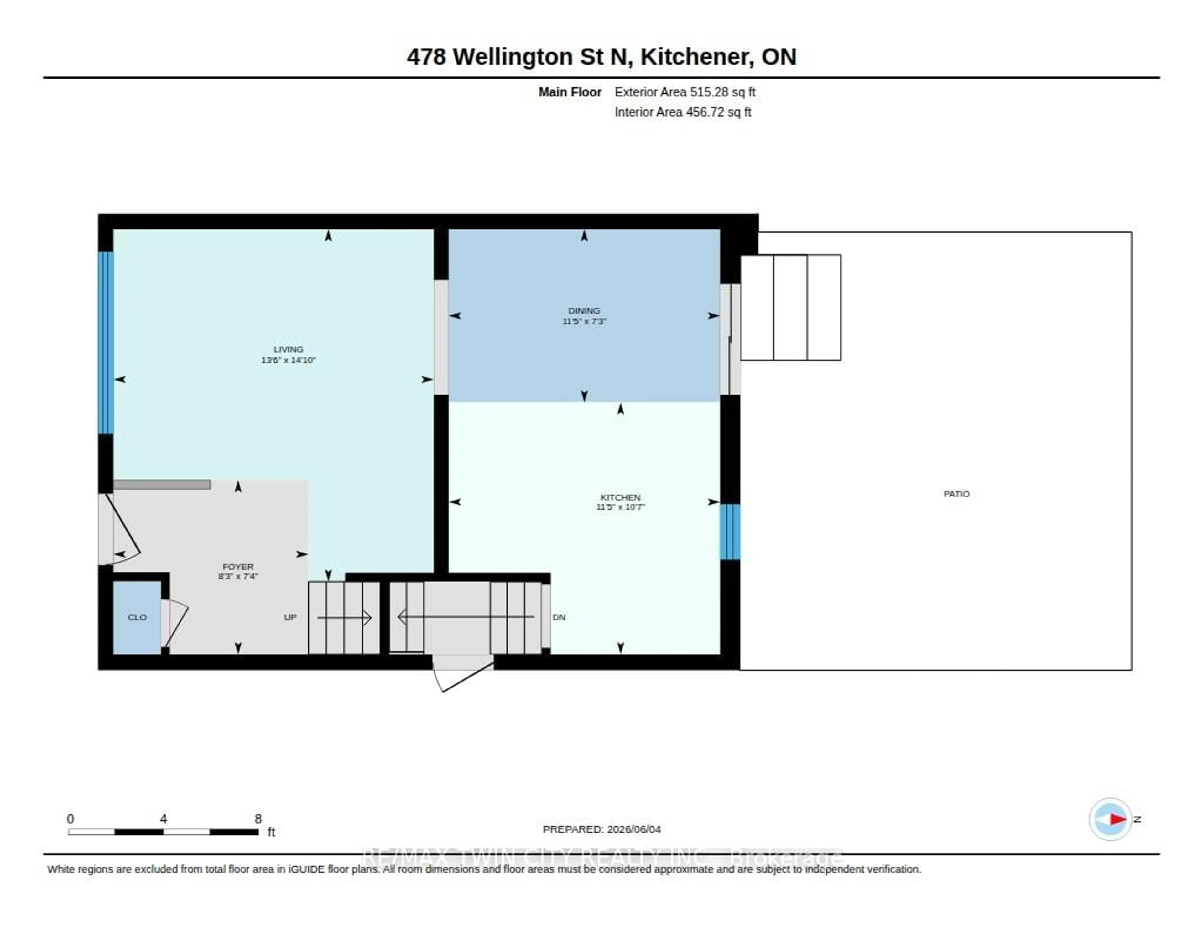 Floor plan for 478 Wellington St, Kitchener Ontario N2H 5L5