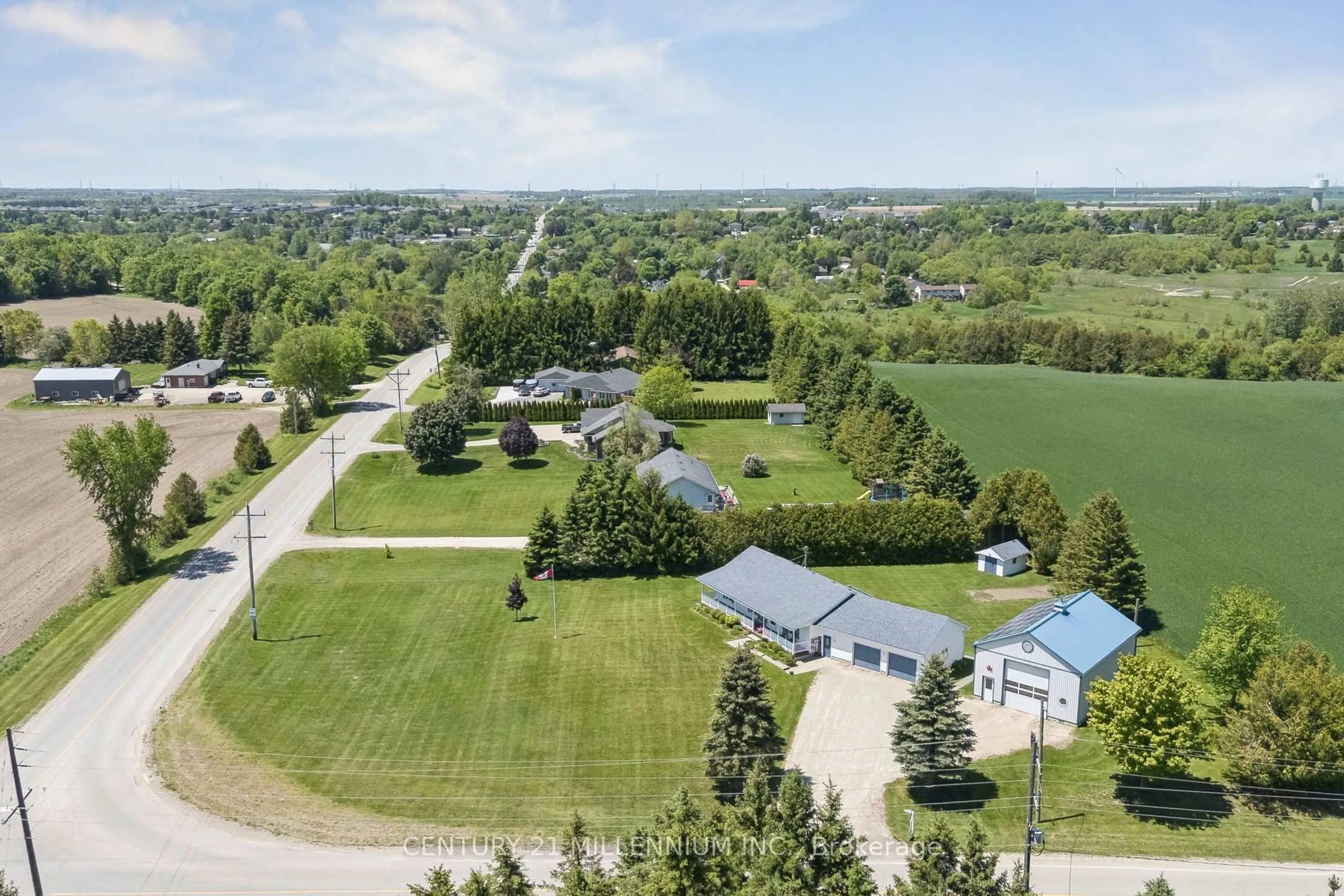 A pic from outside/outdoor area/front of a property/back of a property/a pic from drone, mountain view for 193280 Amaranth East Luther Townline, East Luther Grand Valley Ontario L9W 0N5