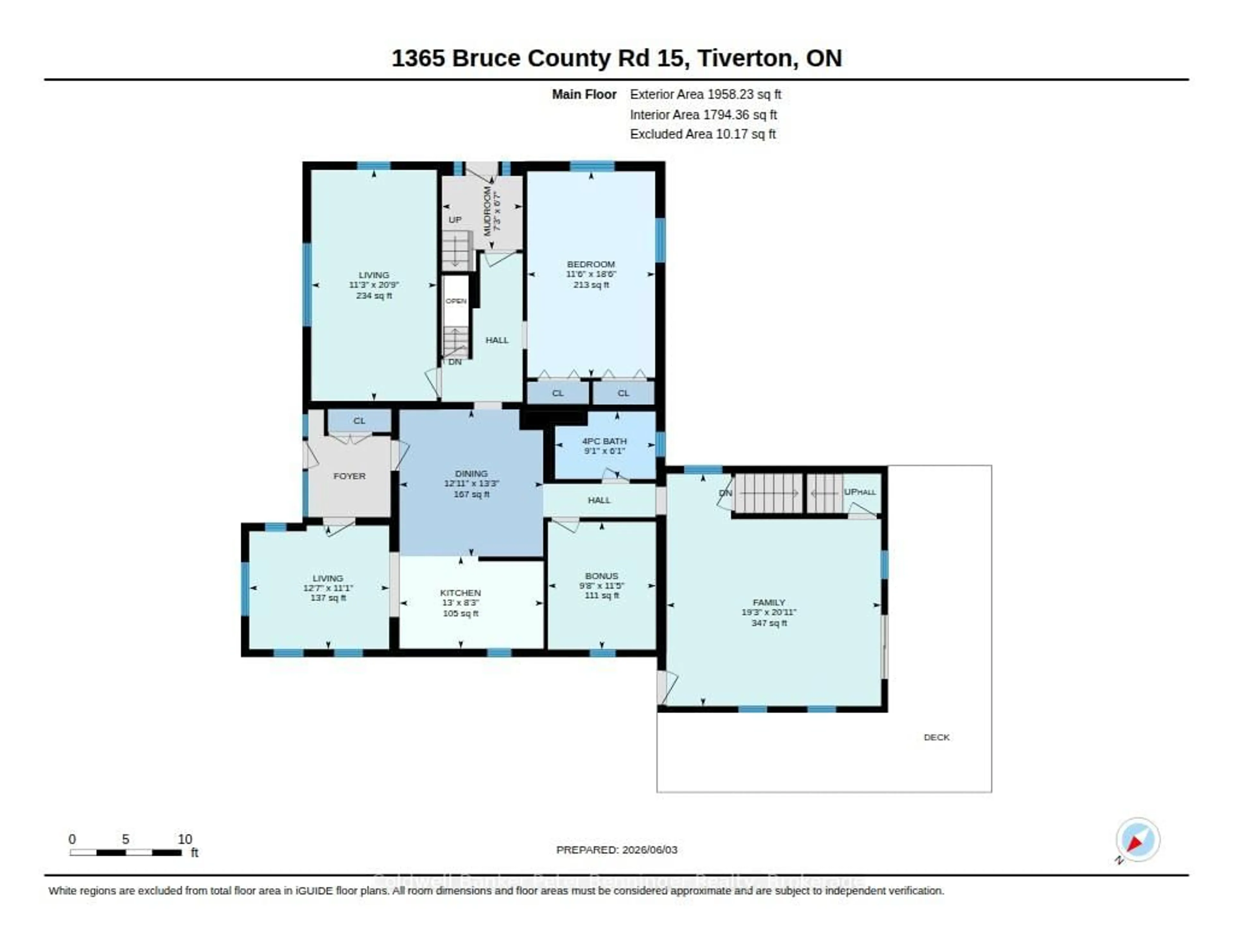 Floor plan for 1365 Bruce Road 15 Rd, Kincardine Ontario N0G 2T0