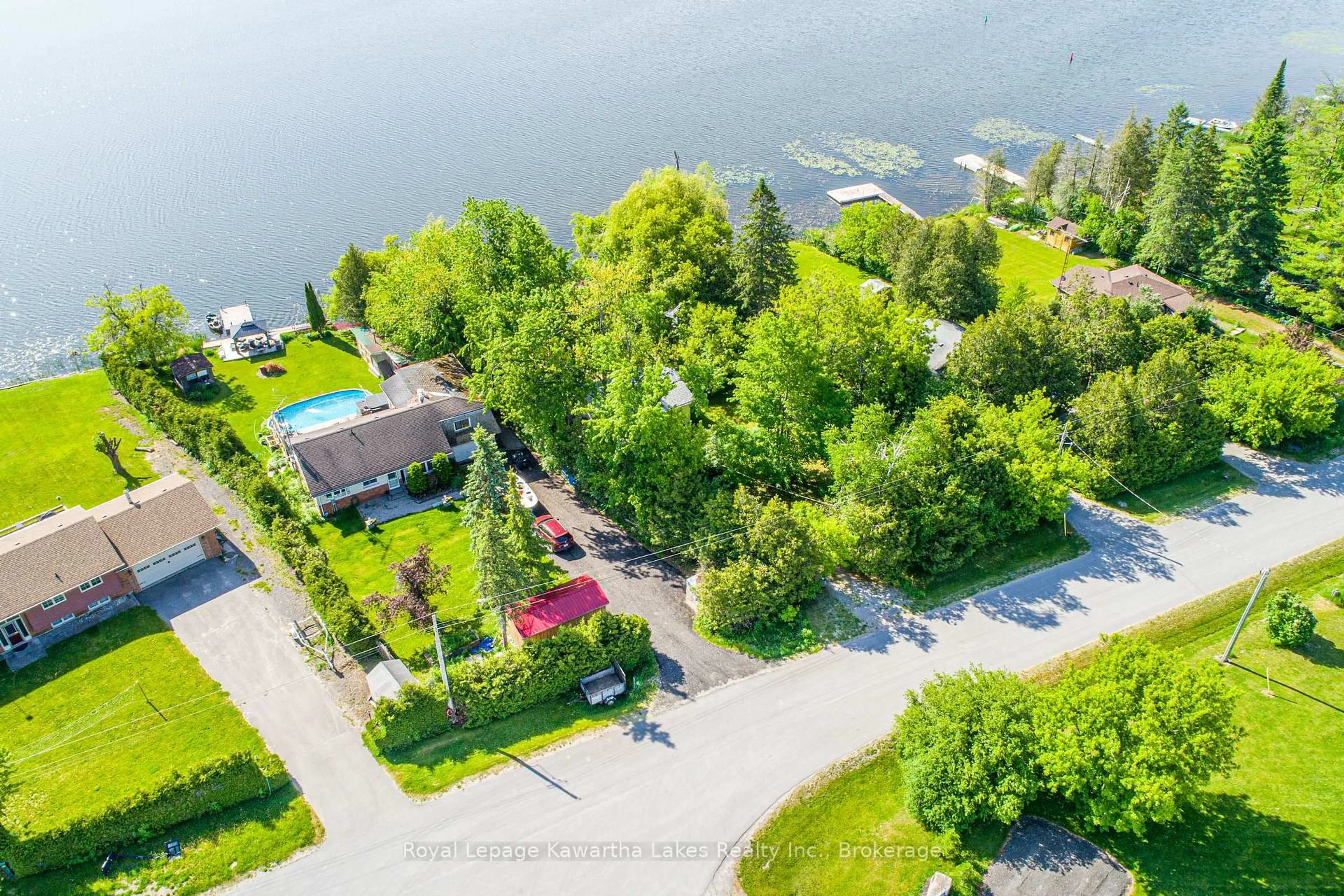 A pic from outside/outdoor area/front of a property/back of a property/a pic from drone, water/lake/river/ocean view for 244 O'Reilly Lane, Kawartha Lakes Ontario K0M 2C0