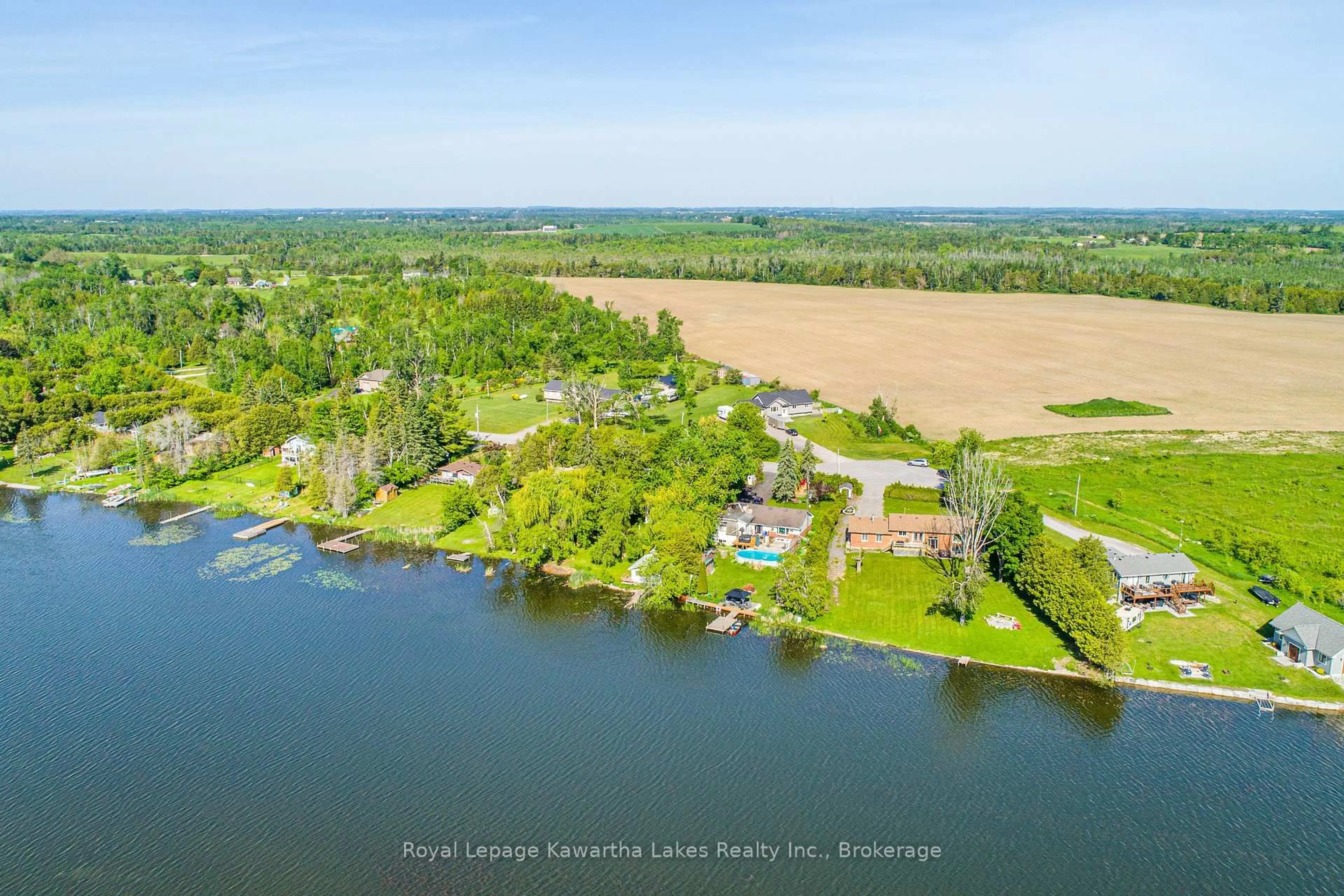 A pic from outside/outdoor area/front of a property/back of a property/a pic from drone, water/lake/river/ocean view for 244 O'Reilly Lane, Kawartha Lakes Ontario K0M 2C0