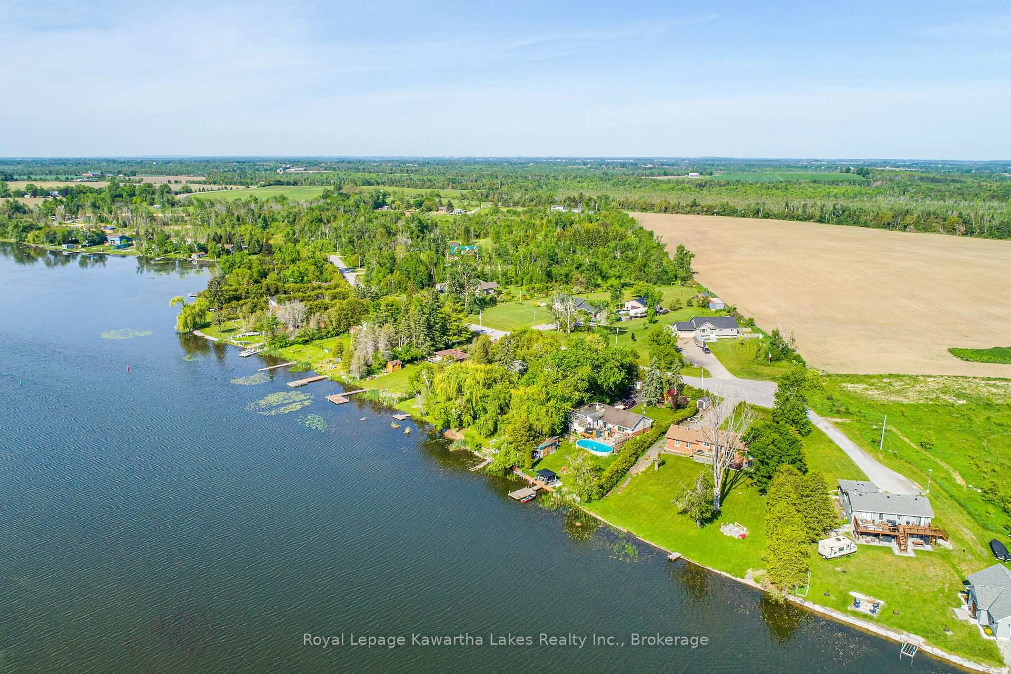A pic from outside/outdoor area/front of a property/back of a property/a pic from drone, water/lake/river/ocean view for 244 O'Reilly Lane, Kawartha Lakes Ontario K0M 2C0