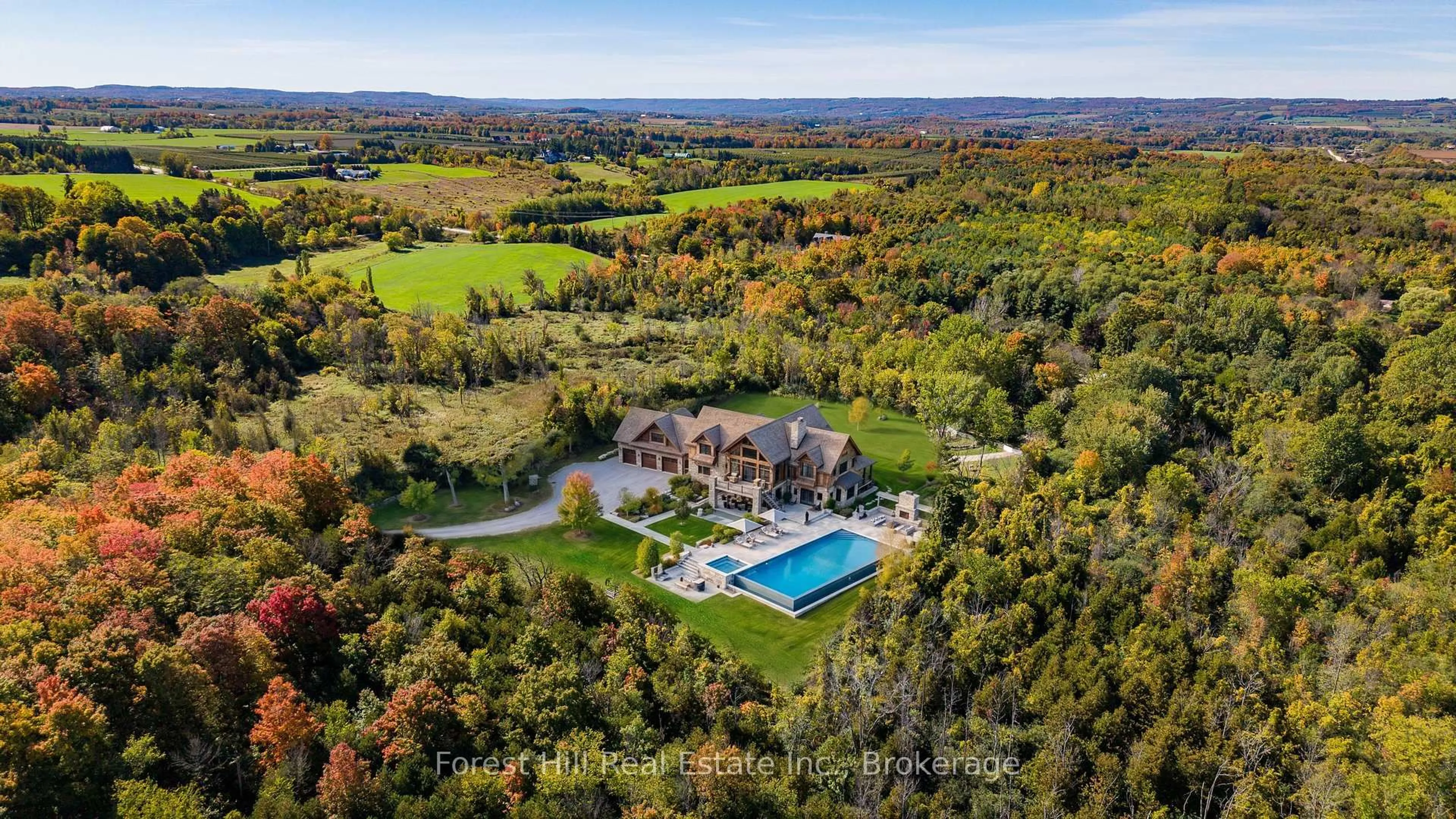 A pic from outside/outdoor area/front of a property/back of a property/a pic from drone, water/lake/river/ocean view for 496629 Grey Road 2, Blue Mountains Ontario N0H 1J0