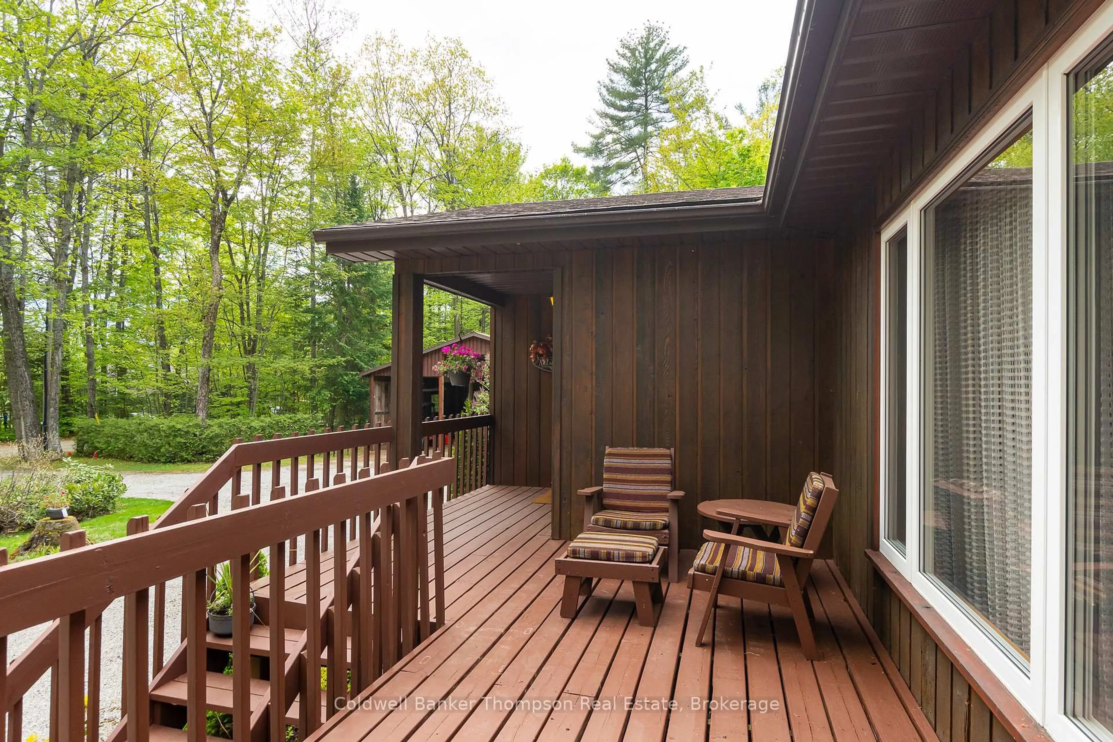 Patio, forest/trees view for 1031 Kelly Rd, Lake of Bays Ontario P0B 1A0
