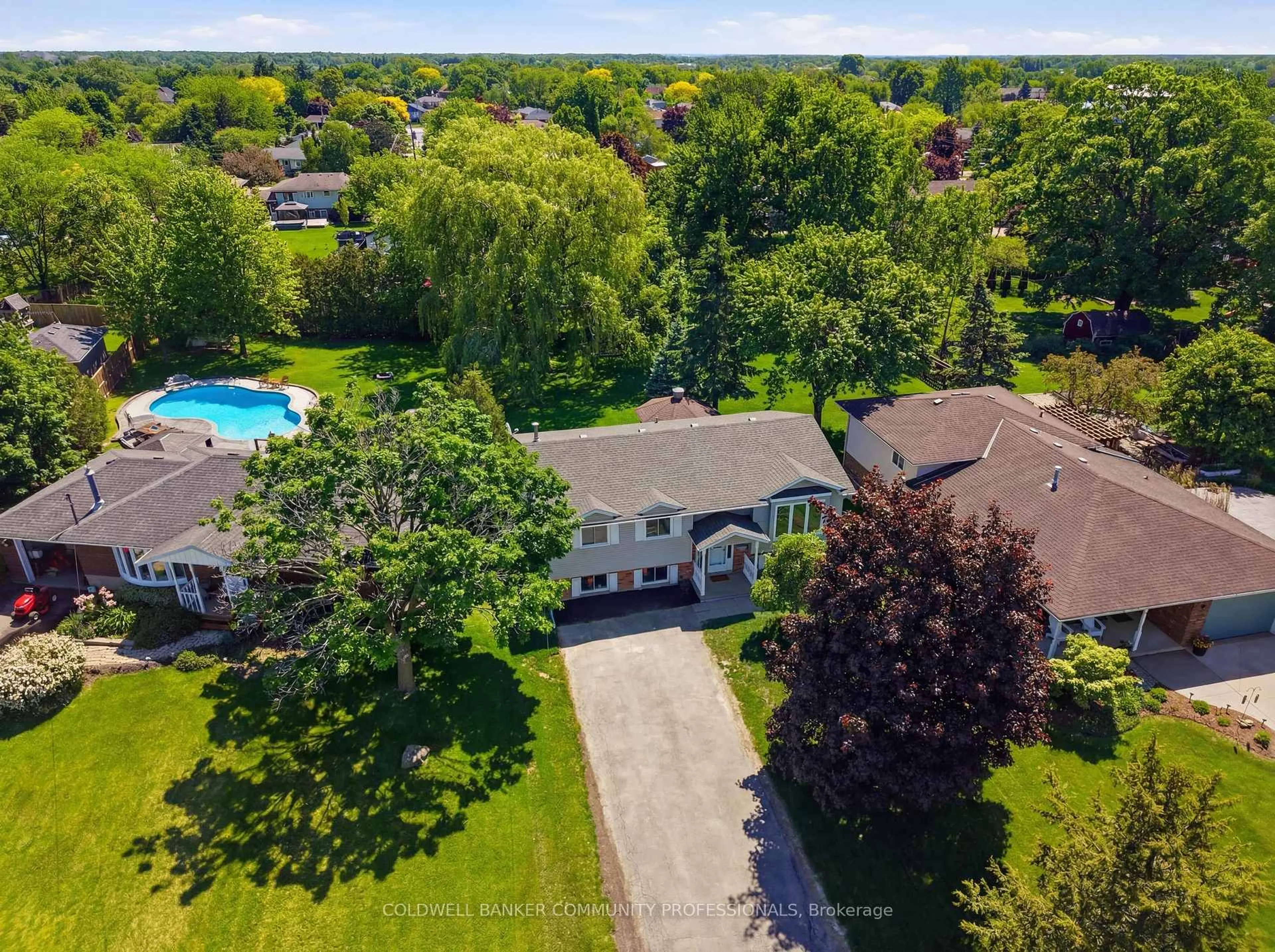 A pic from outside/outdoor area/front of a property/back of a property/a pic from drone, water/lake/river/ocean view for 57 Wade Rd, West Lincoln Ontario L0R 2A0