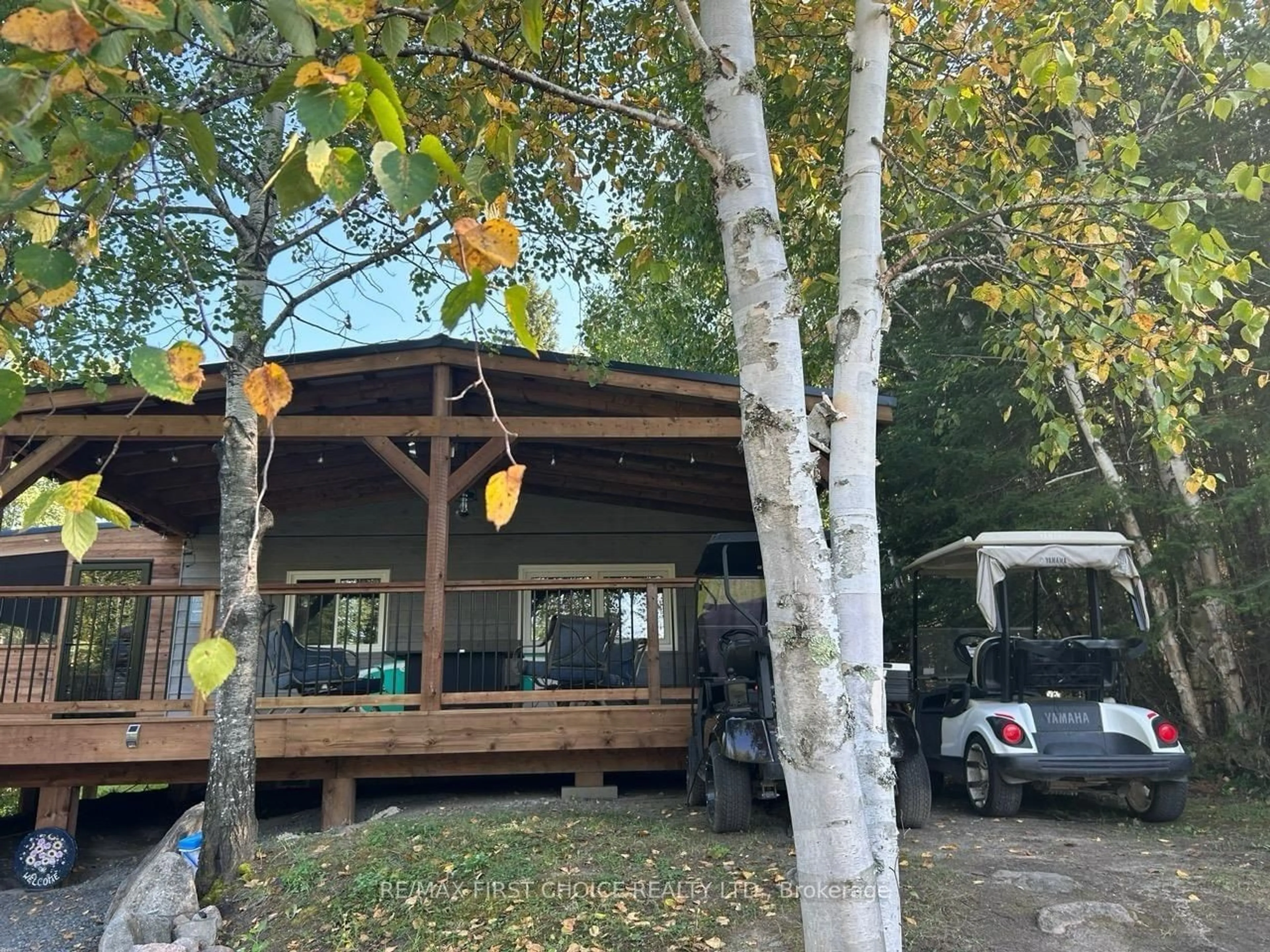 Patio, forest/trees view for 73 Copperhead Rd, Kenora Ontario P9W 3W7