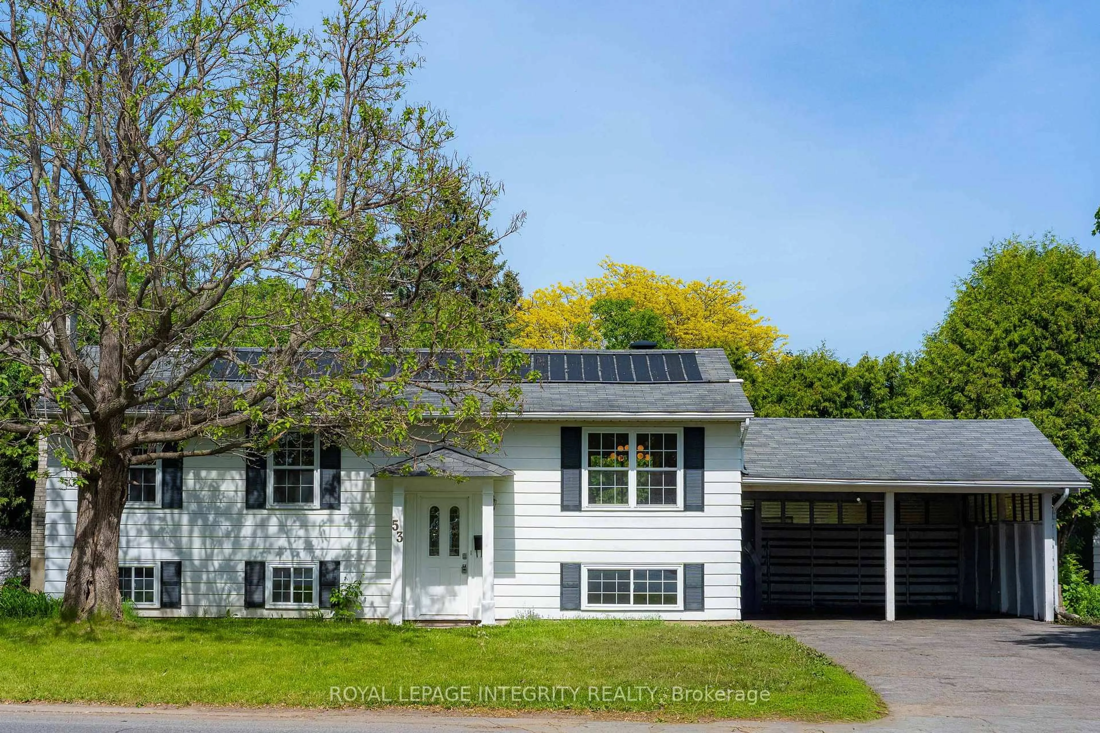 Home with vinyl exterior material, street for 53 Overlake Dr, Ottawa Ontario K2E 5V4