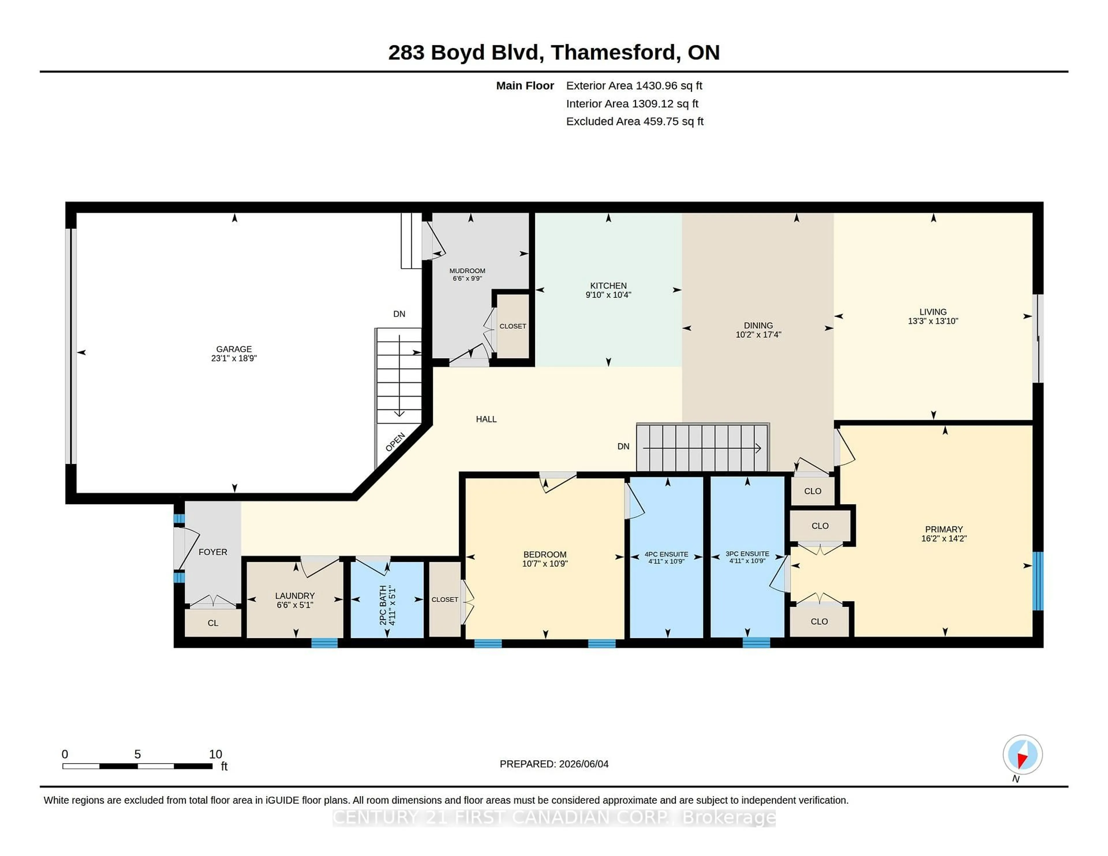 Floor plan for 283 Boyd Blvd, Zorra Ontario N0M 2M0
