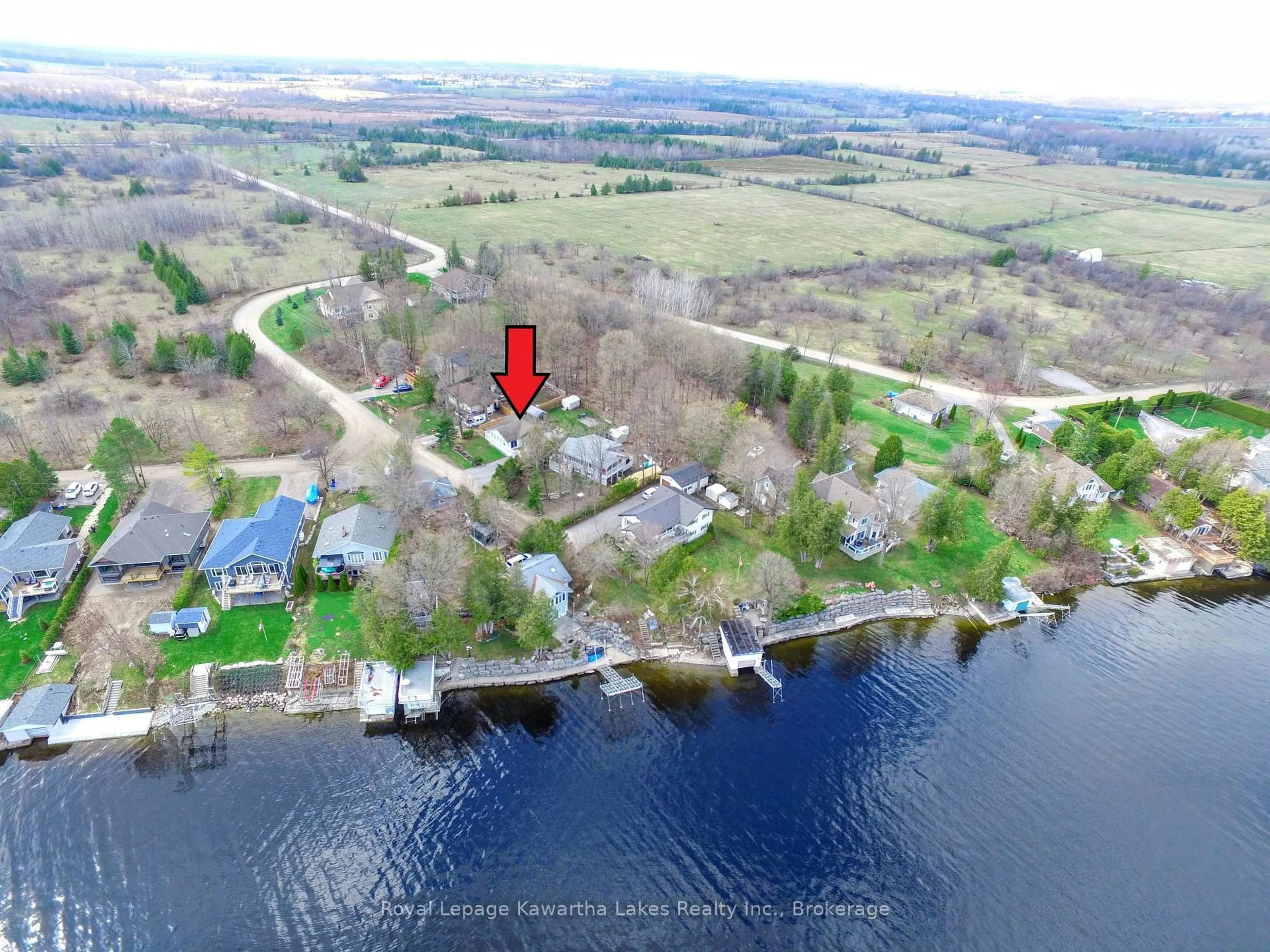 A pic from outside/outdoor area/front of a property/back of a property/a pic from drone, water/lake/river/ocean view for 21 Pleasure St, Kawartha Lakes Ontario K0M 1G0