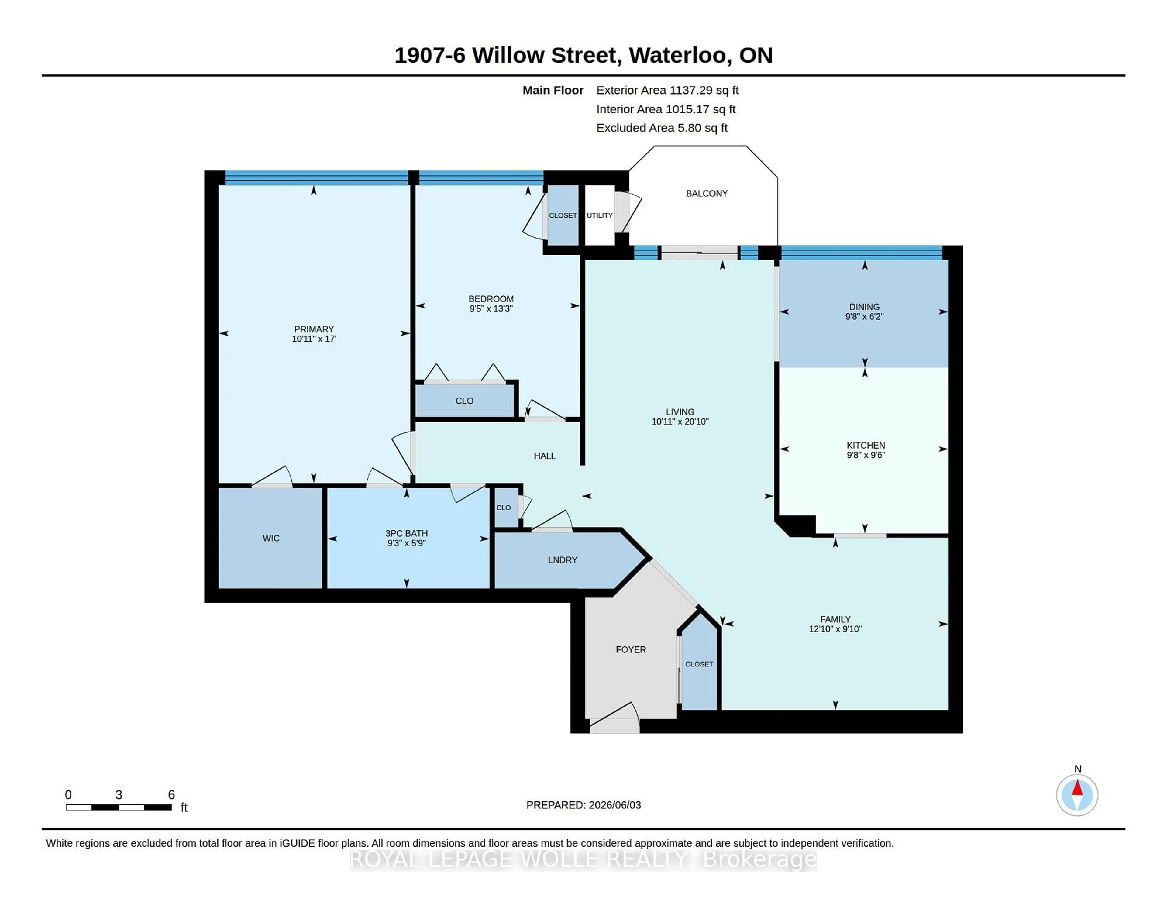 Floor plan for 6 Willow St #1907, Waterloo Ontario N2J 4S3