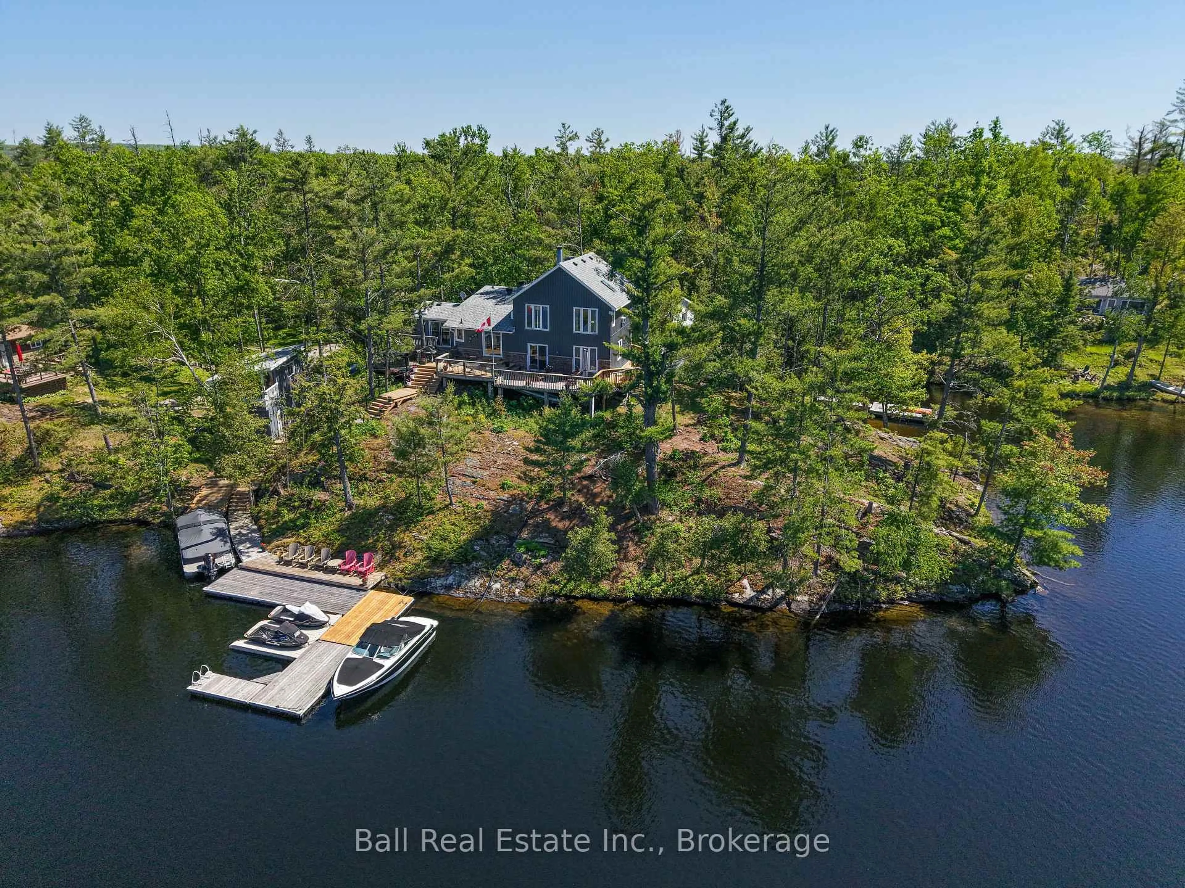 A pic from outside/outdoor area/front of a property/back of a property/a pic from drone, water/lake/river/ocean view for 85 Hillcrest Rd, North Kawartha Ontario K0L 3E0