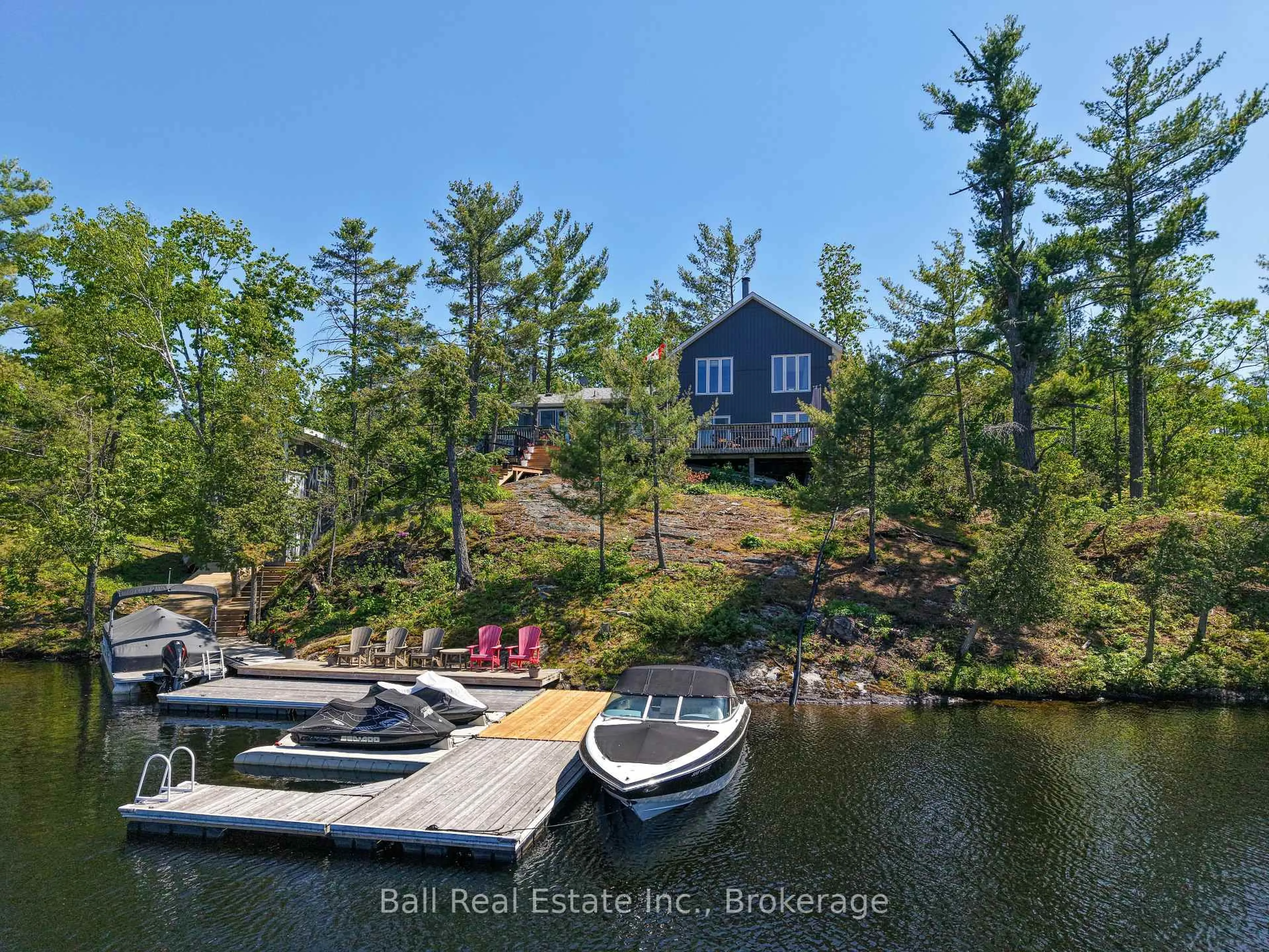 A pic from outside/outdoor area/front of a property/back of a property/a pic from drone, water/lake/river/ocean view for 85 Hillcrest Rd, North Kawartha Ontario K0L 3E0