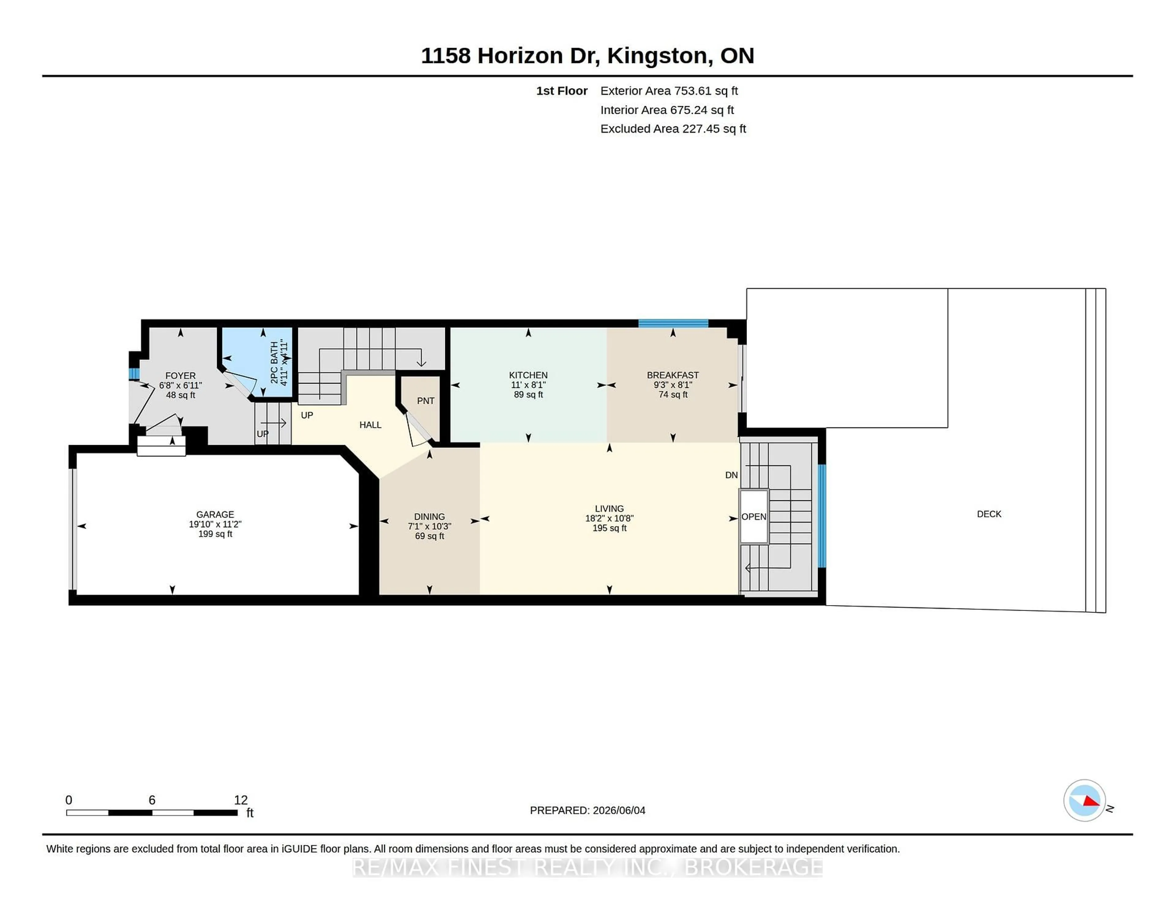 Floor plan for 1158 Horizon Dr, Kingston Ontario K7P 0K7