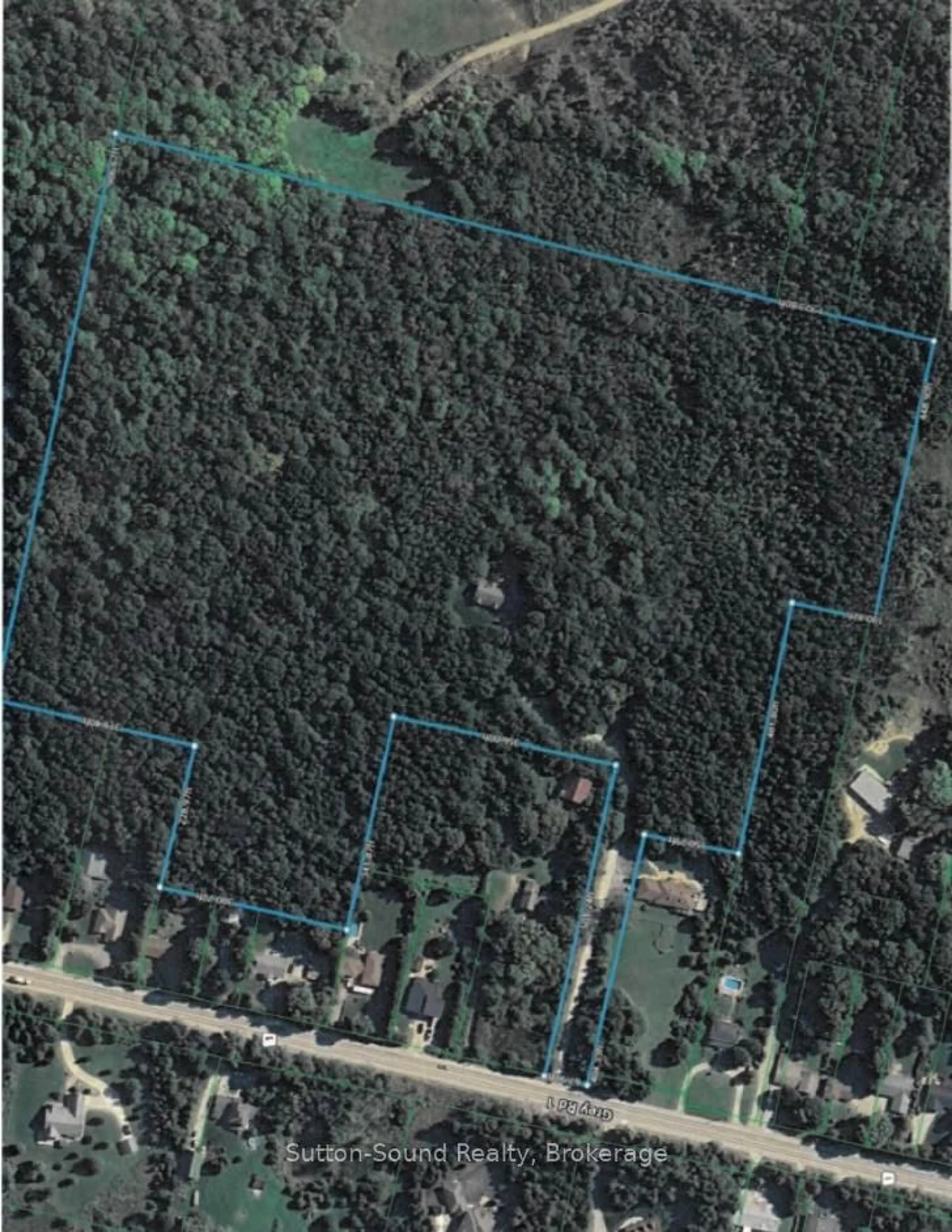 A pic from outside/outdoor area/front of a property/back of a property/a pic from drone, forest/trees view for 318761 Grey 1 Rd, Georgian Bluffs Ontario N4K 5N4