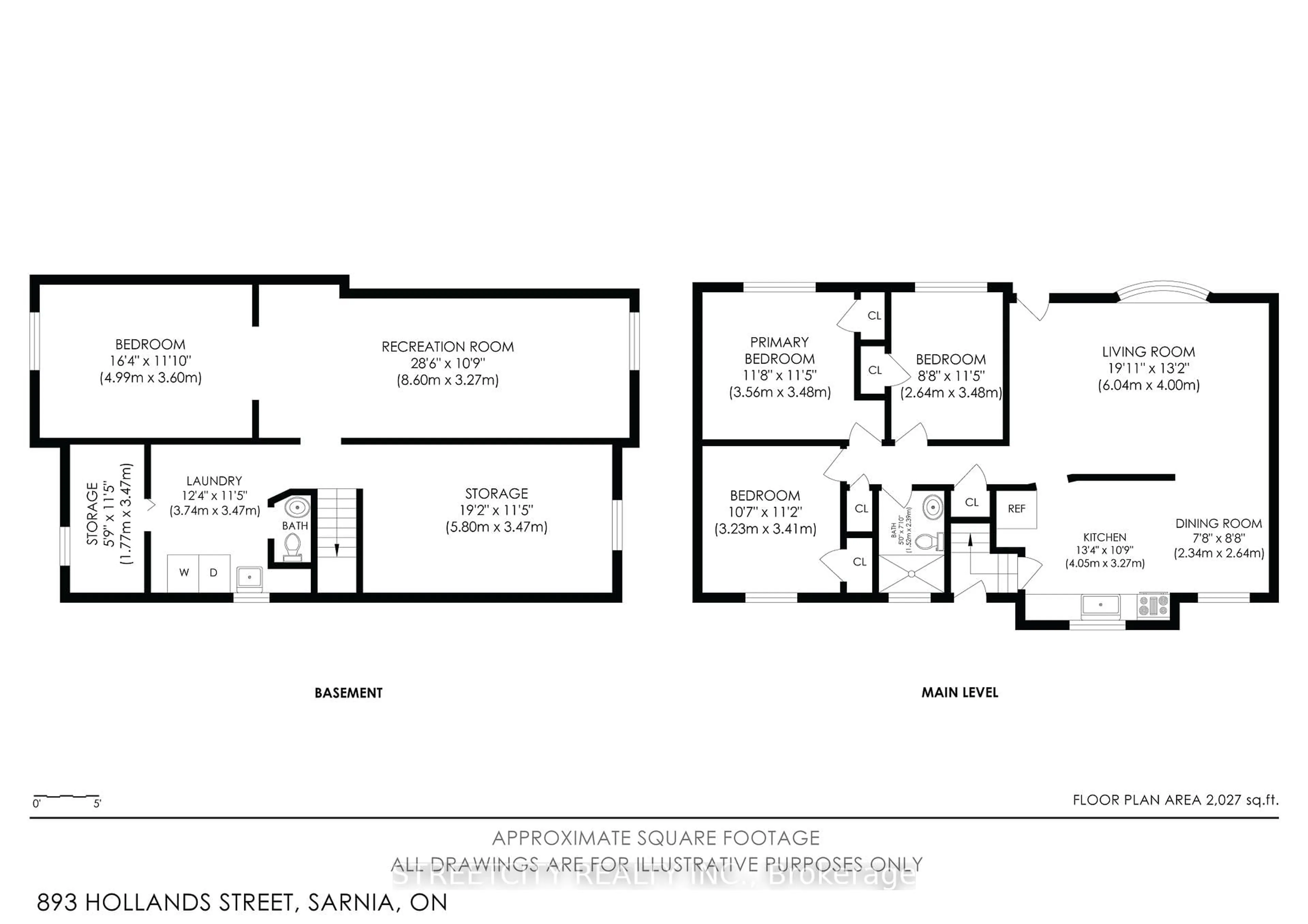 Floor plan for 893 Hollands Ave, Sarnia Ontario N7S 3B9