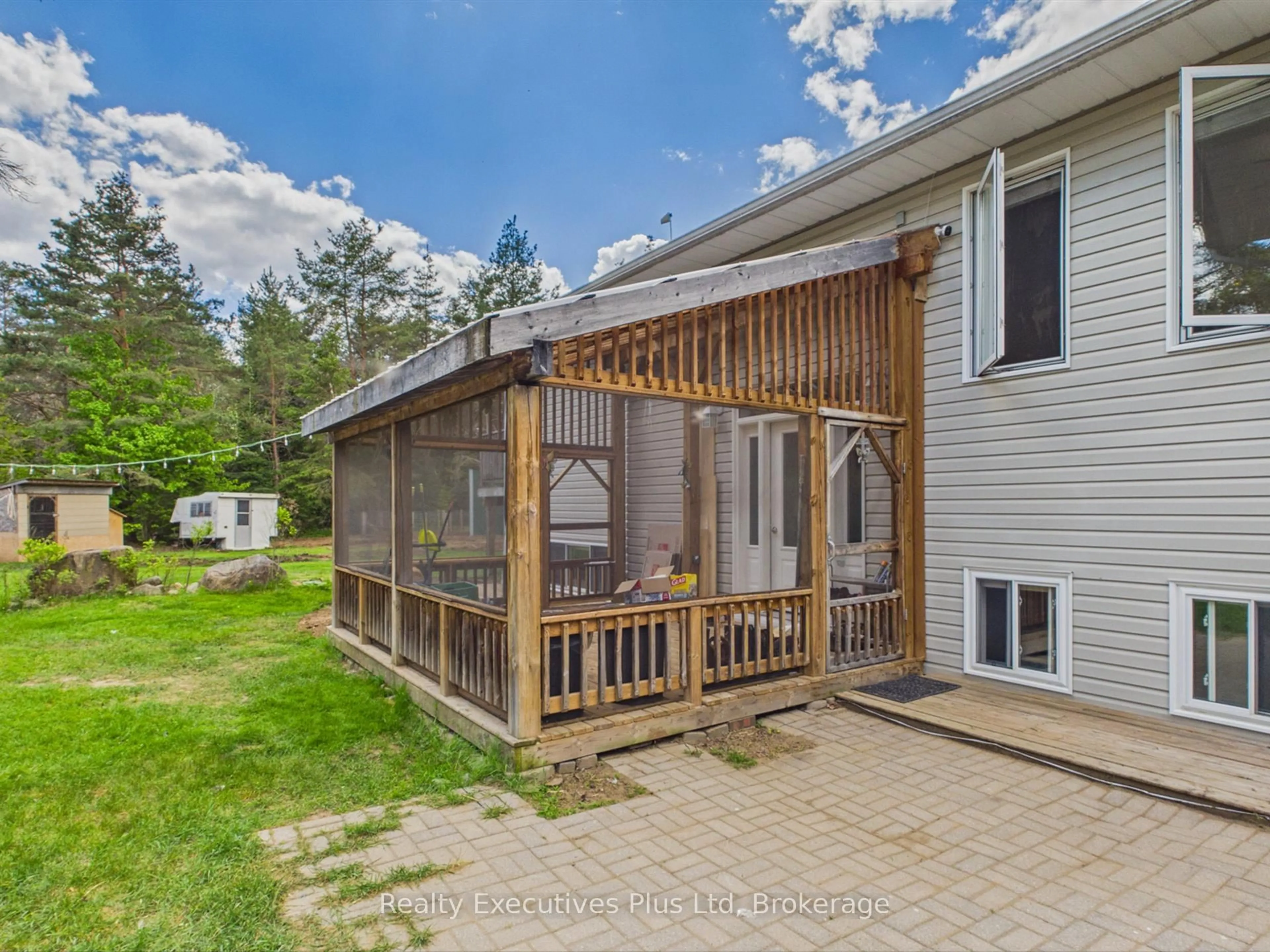 Patio, water/lake/river/ocean view for 235 Rock Point Rd, Kearney Ontario P0A 1M0