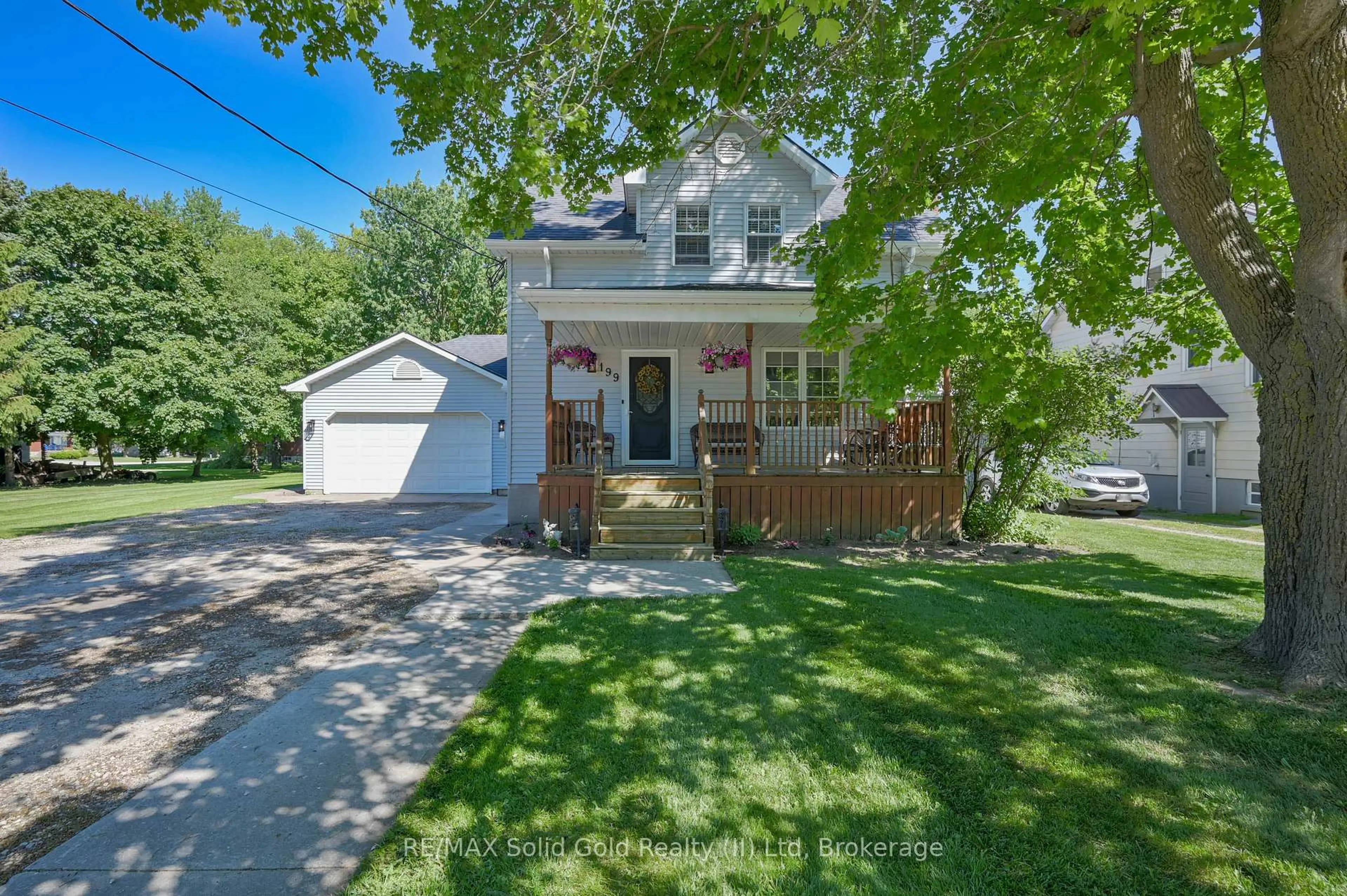 A pic from outside/outdoor area/front of a property/back of a property/a pic from drone, street for 199 Winstanley St, North Perth Ontario N0K 1P0