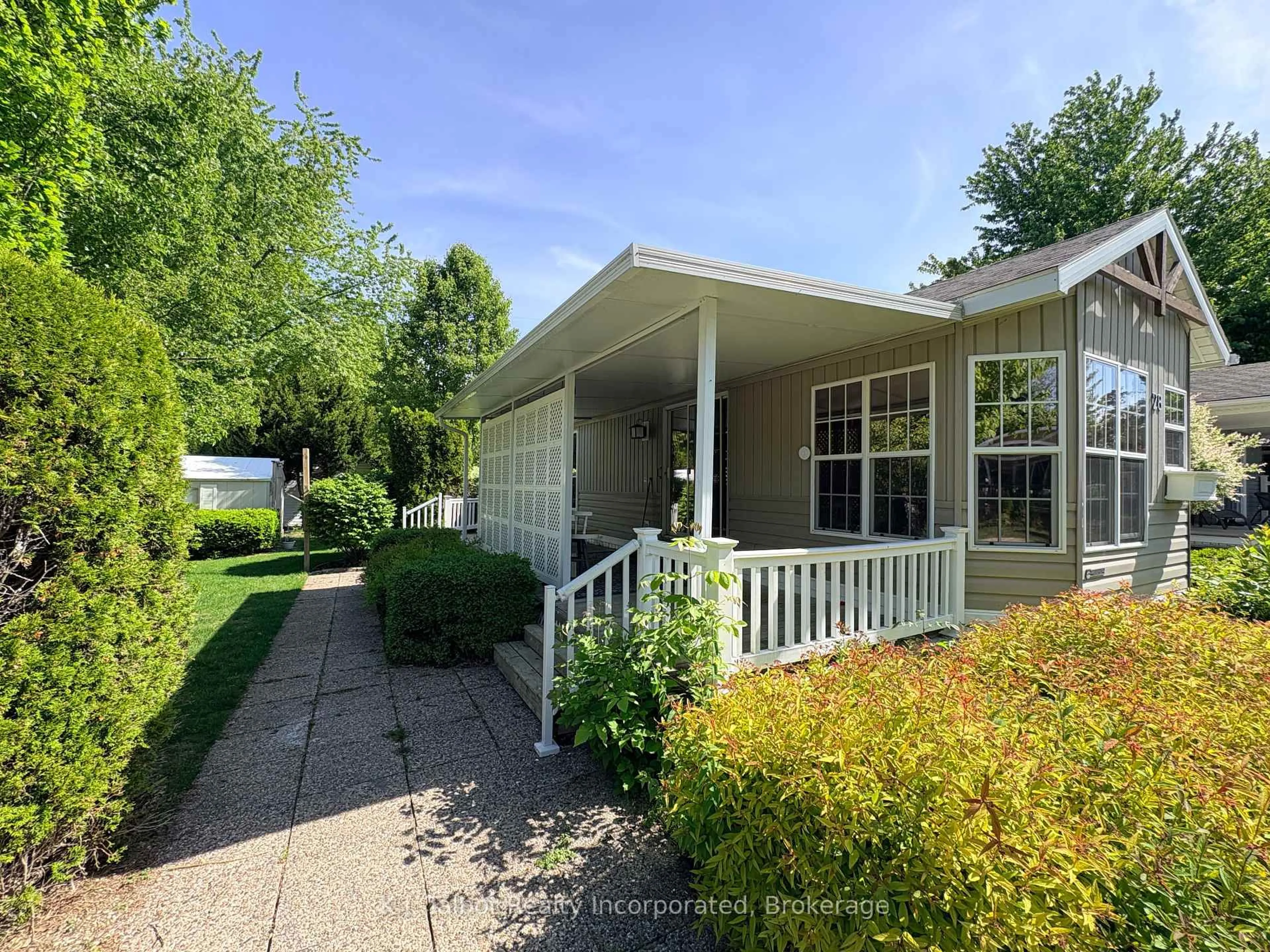 Home with vinyl exterior material, street for 77307 Bluewater Highway ##28 Rowan Rd., Bluewater Ontario N0M 1G0